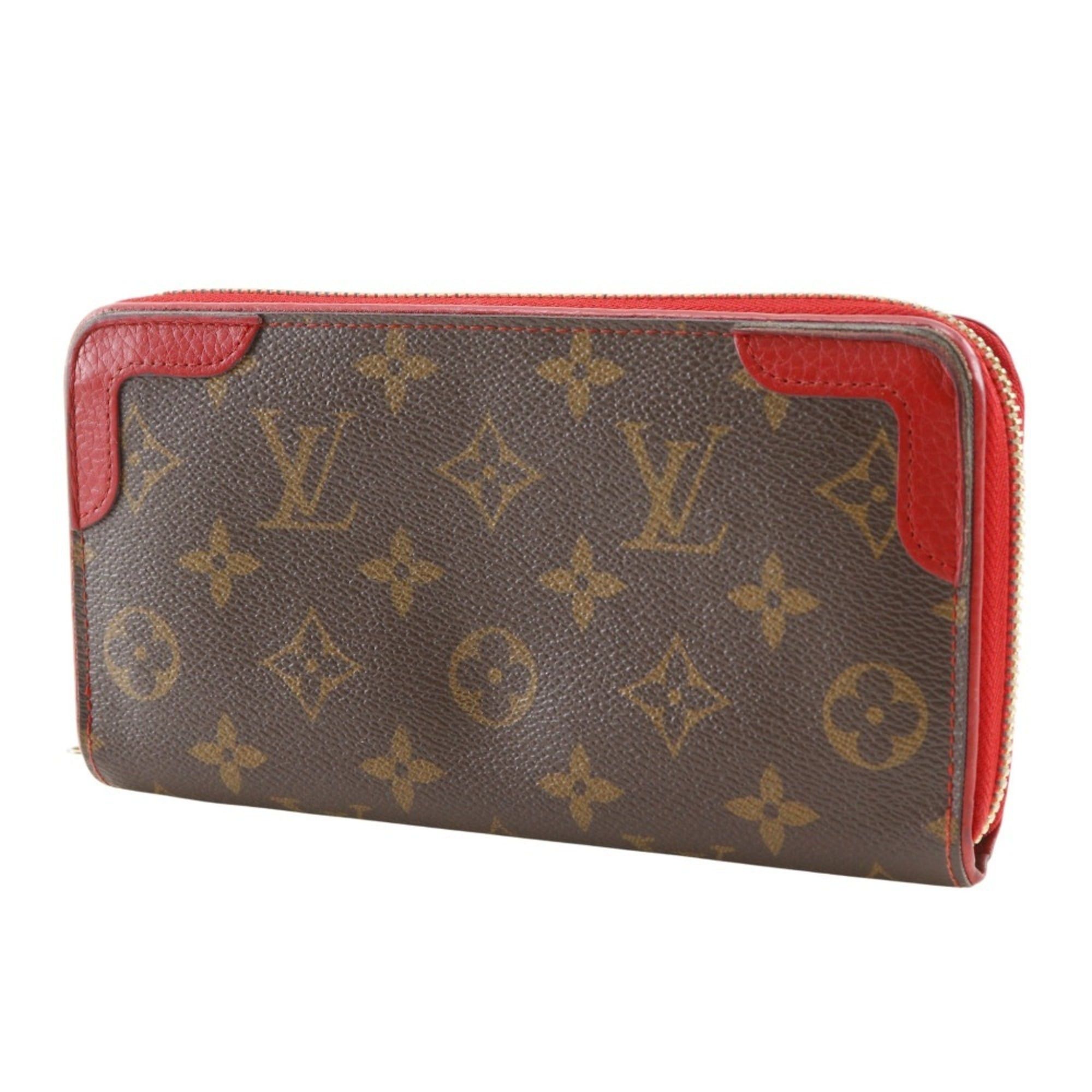 Louis Vuitton Louis Vuitton Zippy Wallet Retiro Long M61854 Monogram Canvas Cerise 2016 Brown/Red MI2176 Zipper Women's Size ONE SIZE - 2 Thumbnail