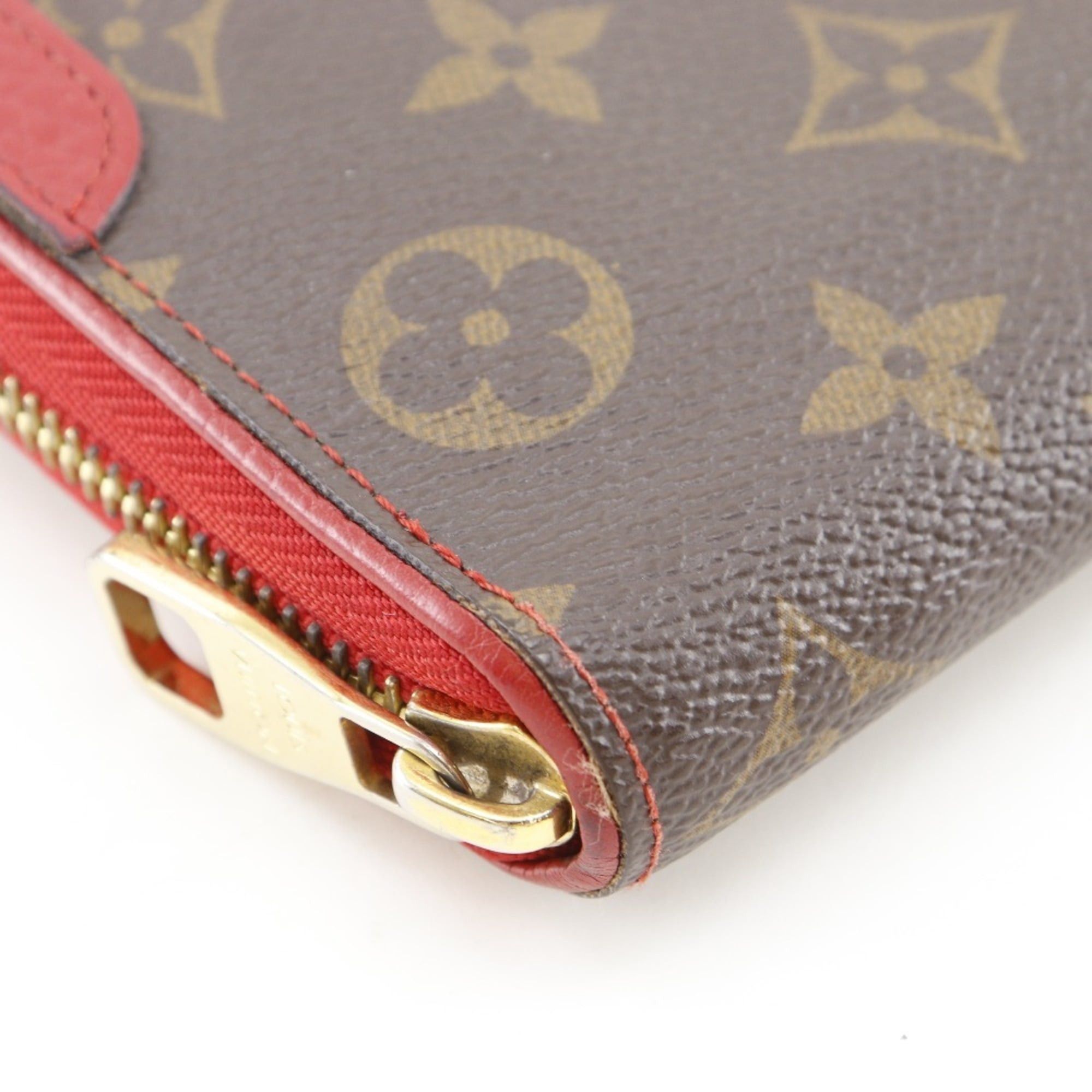 Louis Vuitton Louis Vuitton Zippy Wallet Retiro Long M61854 Monogram Canvas Cerise 2016 Brown/Red MI2176 Zipper Women's Size ONE SIZE - 4 Thumbnail