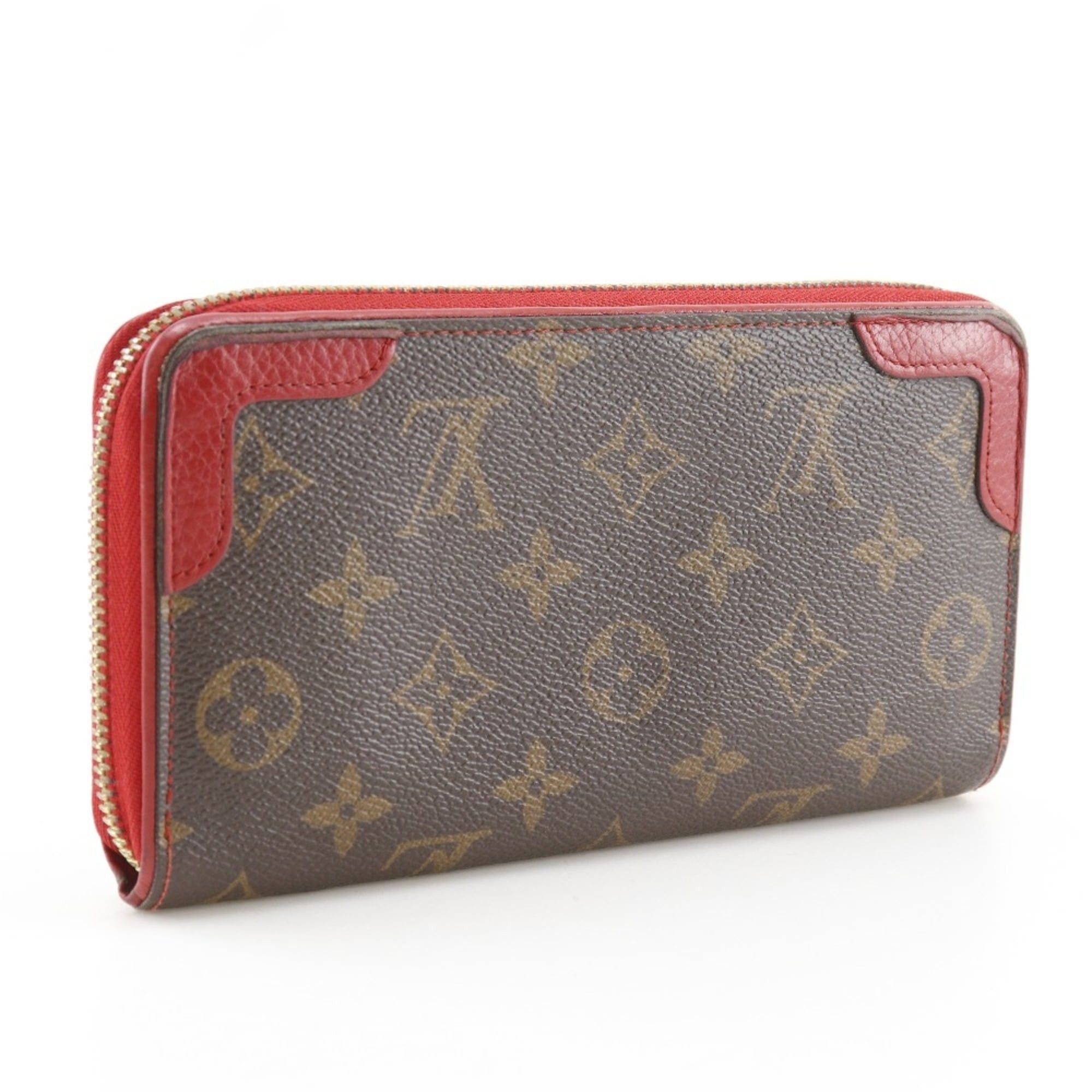 Louis Vuitton Louis Vuitton Zippy Wallet Retiro Long M61854 Monogram Canvas Cerise 2016 Brown/Red MI2176 Zipper Women's Size ONE SIZE - 3 Thumbnail