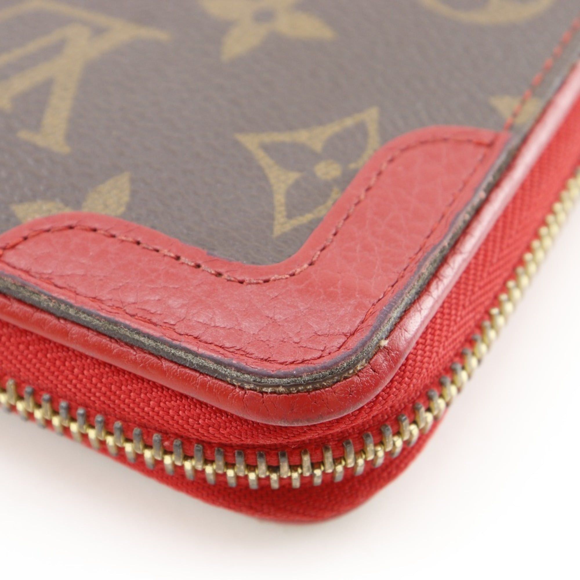 Louis Vuitton Louis Vuitton Zippy Wallet Retiro Long M61854 Monogram Canvas Cerise 2016 Brown/Red MI2176 Zipper Women's Size ONE SIZE - 7 Thumbnail