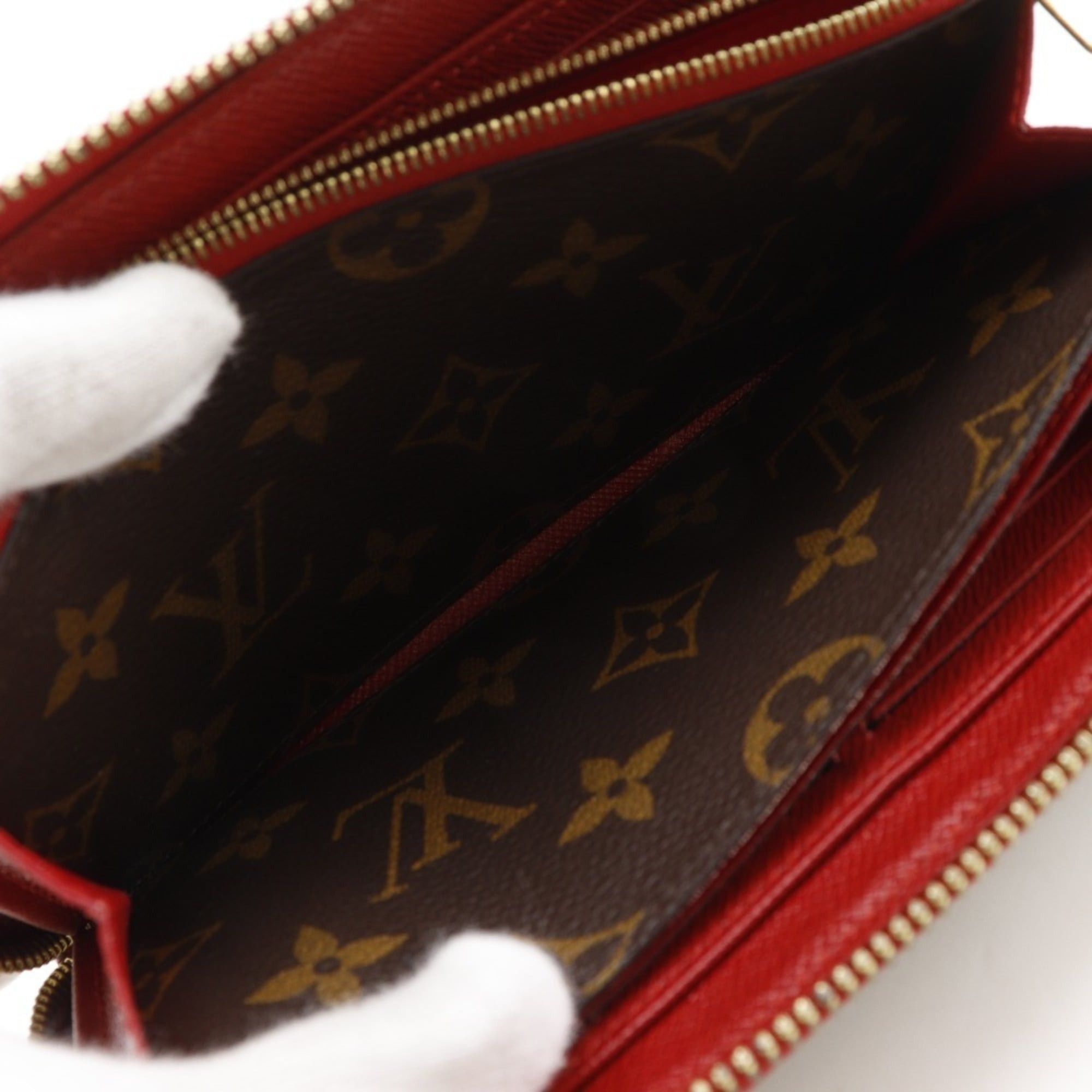 Louis Vuitton Louis Vuitton Zippy Wallet Retiro Long M61854 Monogram Canvas Cerise 2016 Brown/Red MI2176 Zipper Women's Size ONE SIZE - 12 Thumbnail