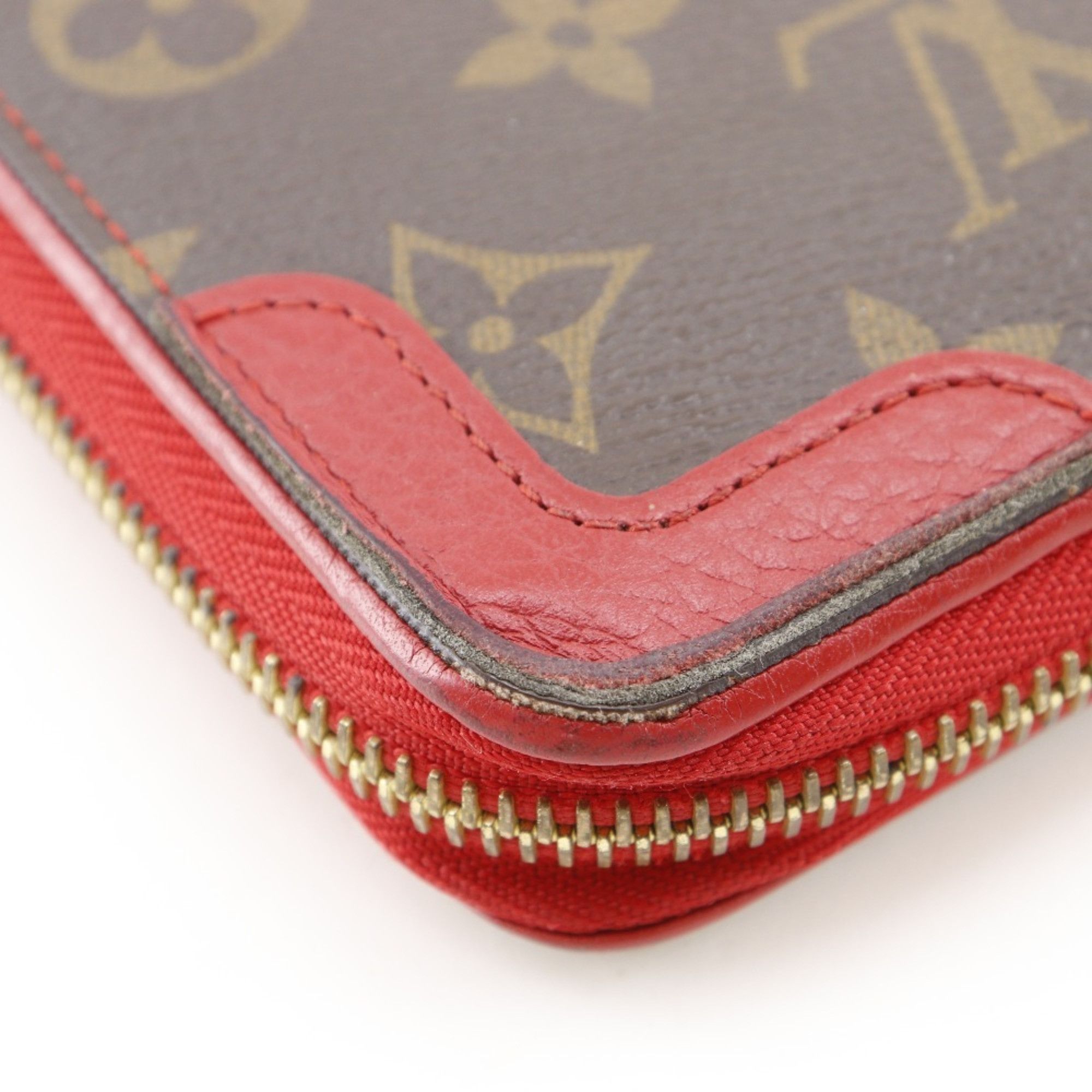 Louis Vuitton Louis Vuitton Zippy Wallet Retiro Long M61854 Monogram Canvas Cerise 2016 Brown/Red MI2176 Zipper Women's Size ONE SIZE - 6 Thumbnail