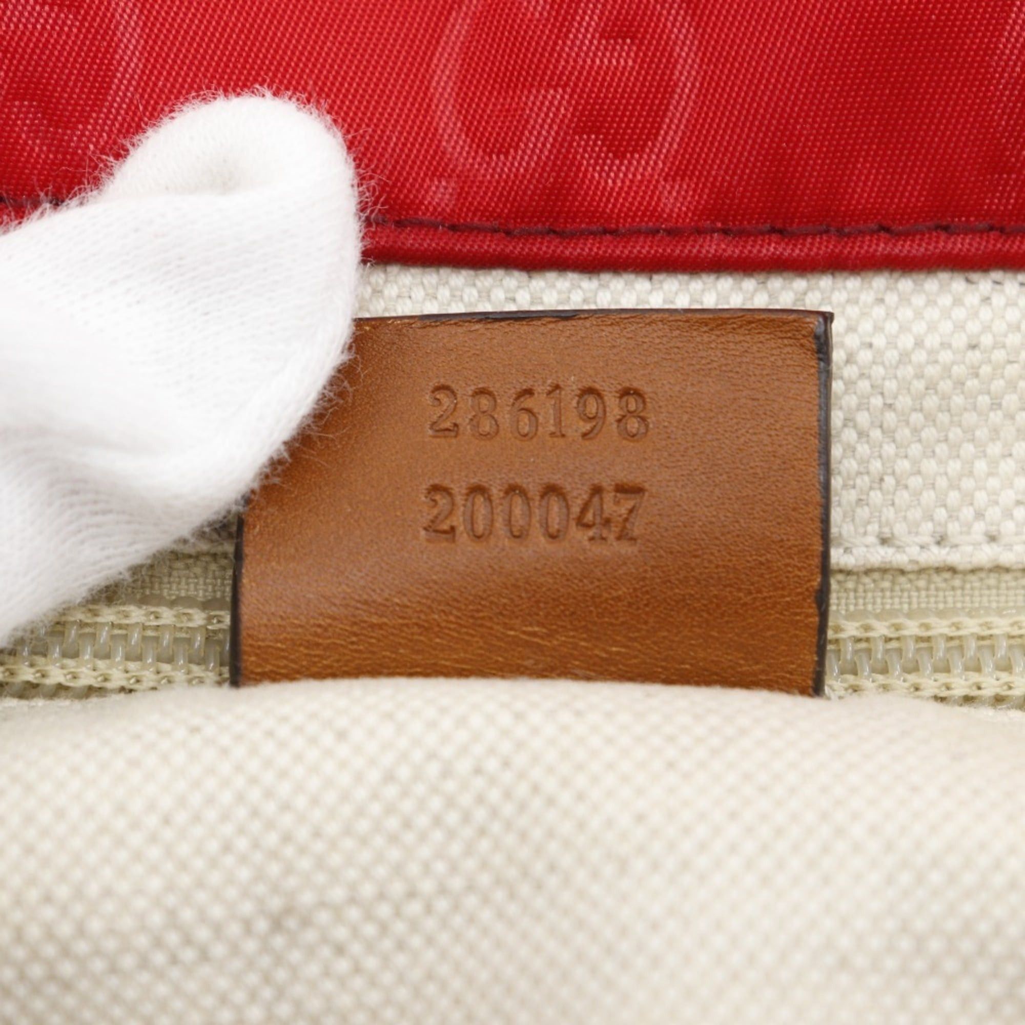 Gucci Gucci Shima Nylon Handbag GG Boston Bag 286198 Red A4 Open Women's Size ONE SIZE - 19 Thumbnail