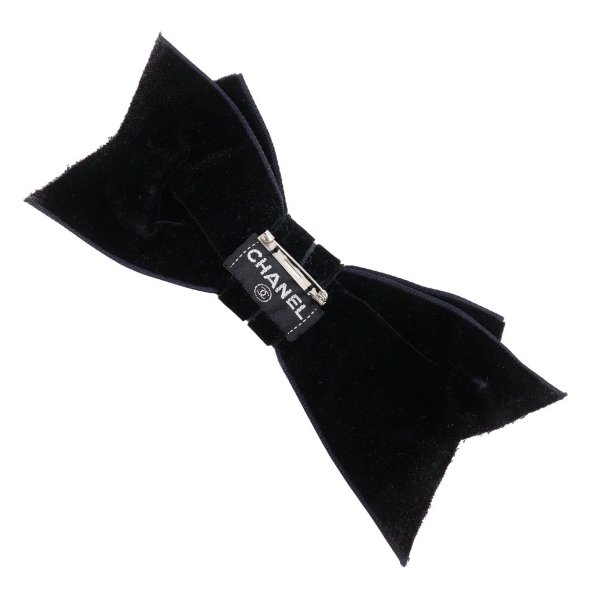 Chanel CHANEL Ribbon Brooch Velvet Black Approx. 17g Women's Size ONE SIZE - 2 Thumbnail