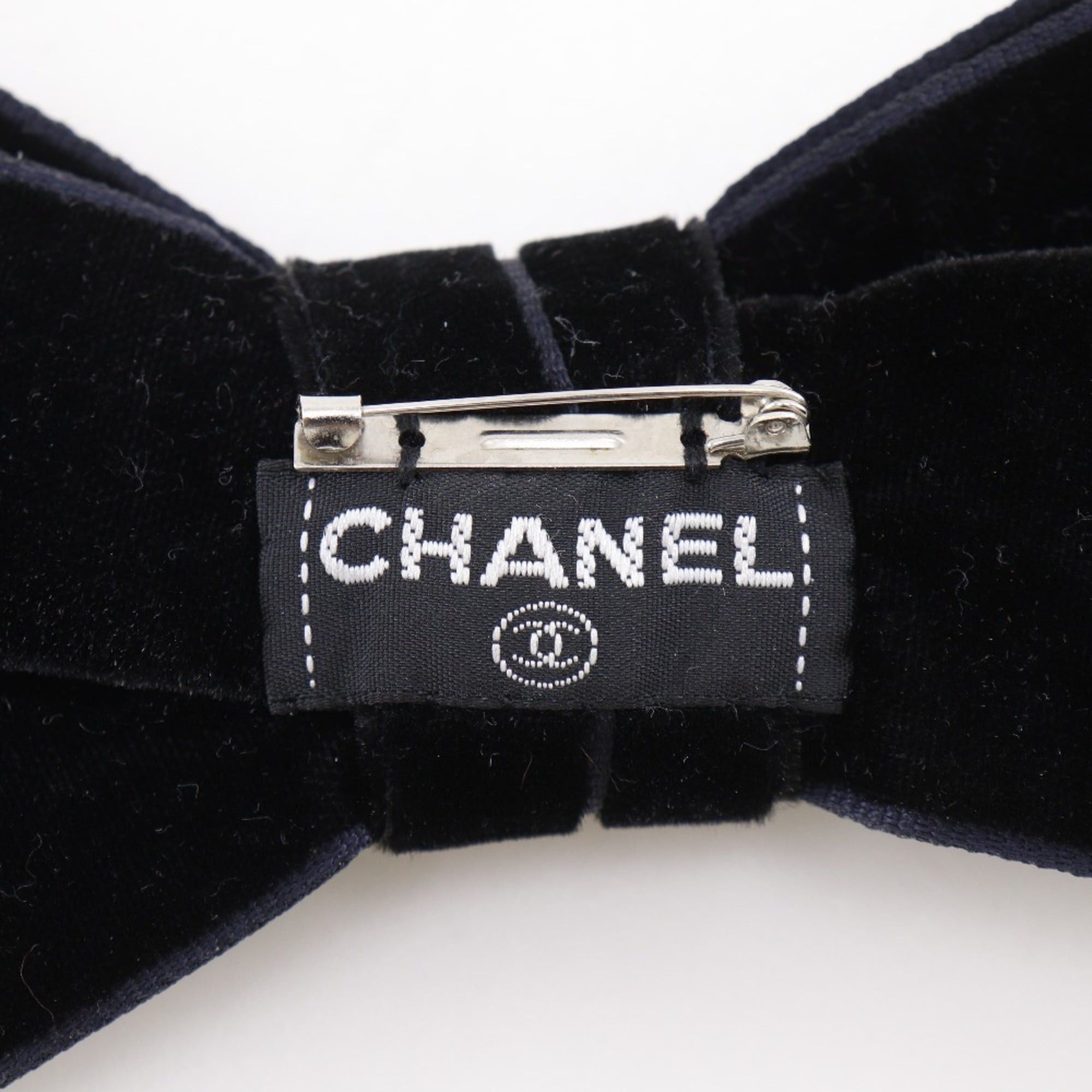 Chanel CHANEL Ribbon Brooch Velvet Black Approx. 17g Women's Size ONE SIZE - 6 Thumbnail
