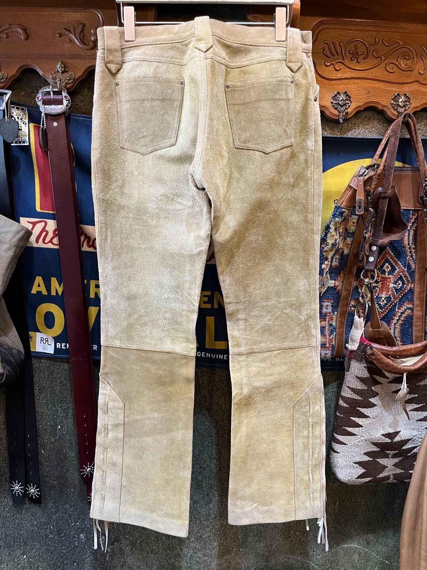 RRL Ralph Lauren vintage rrl western suede leather pants Size US 34 / EU 50 - 2 Thumbnail