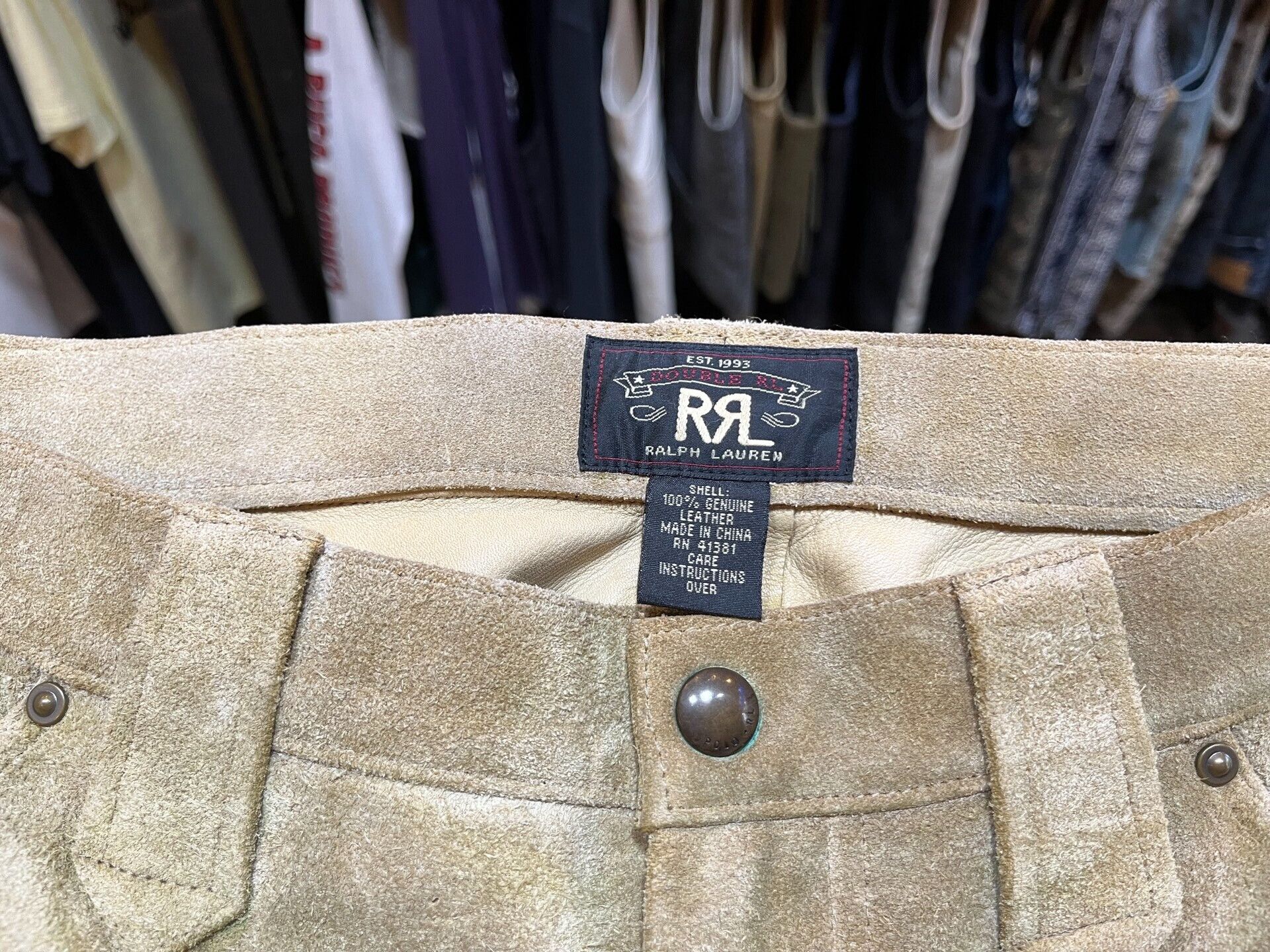 RRL Ralph Lauren vintage rrl western suede leather pants Size US 34 / EU 50 - 3 Thumbnail