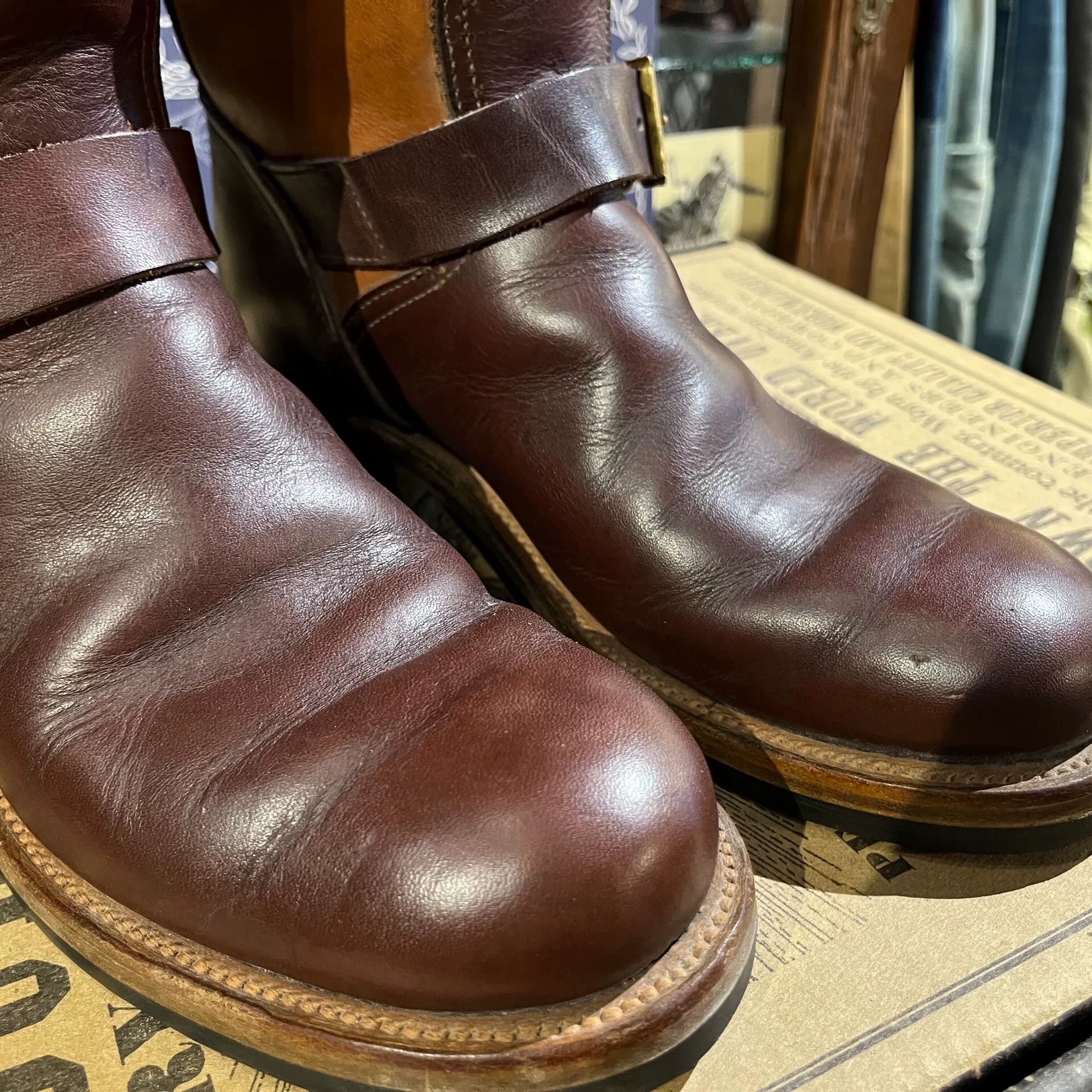 RRL Ralph Lauren rrl engineer boots in leather and tan Size US 7 / EU 40 - 5 Thumbnail
