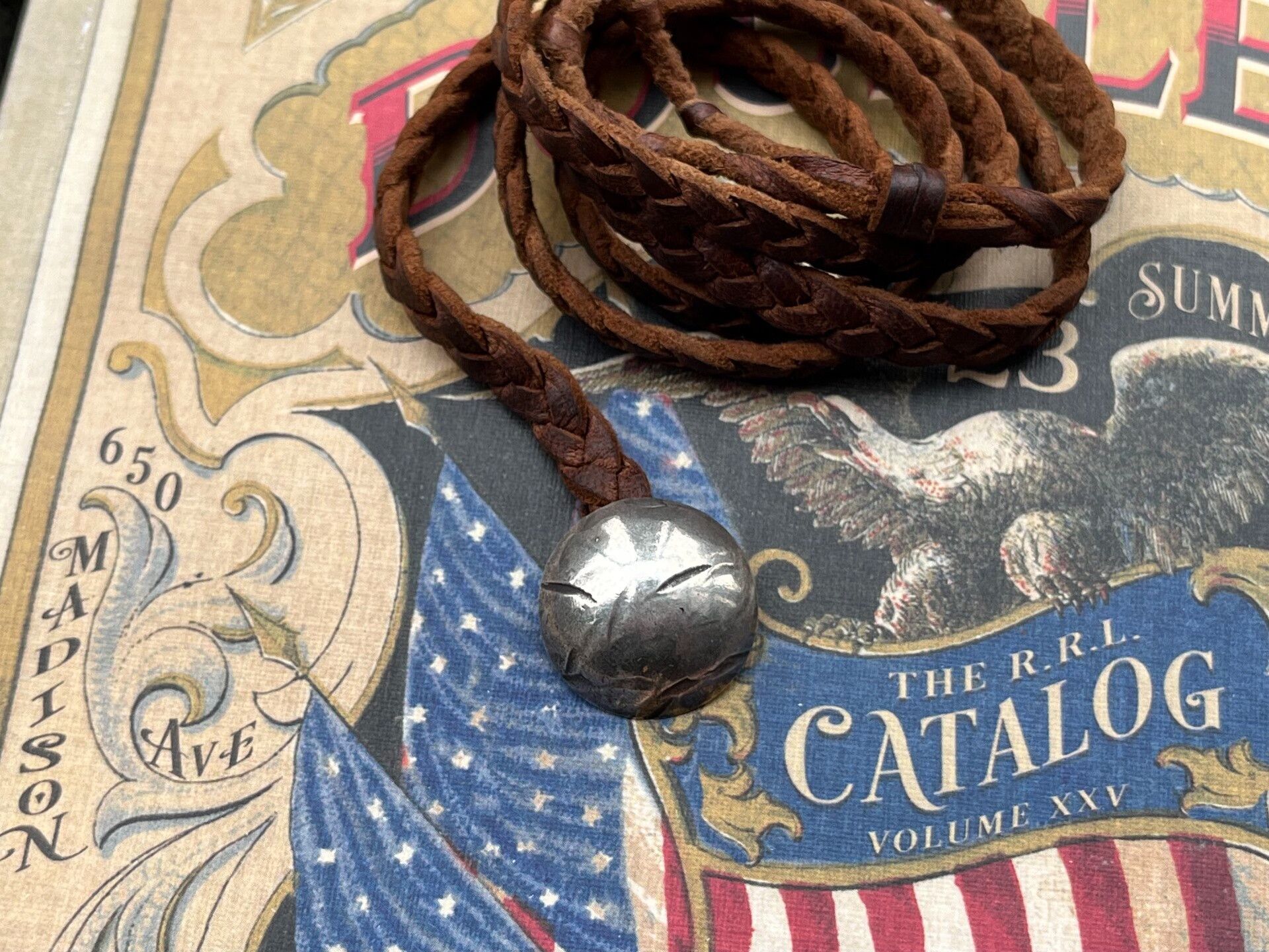 RRL Ralph Lauren rrl silver buckle leather bracelet necklace Size ONE SIZE - 2 Thumbnail