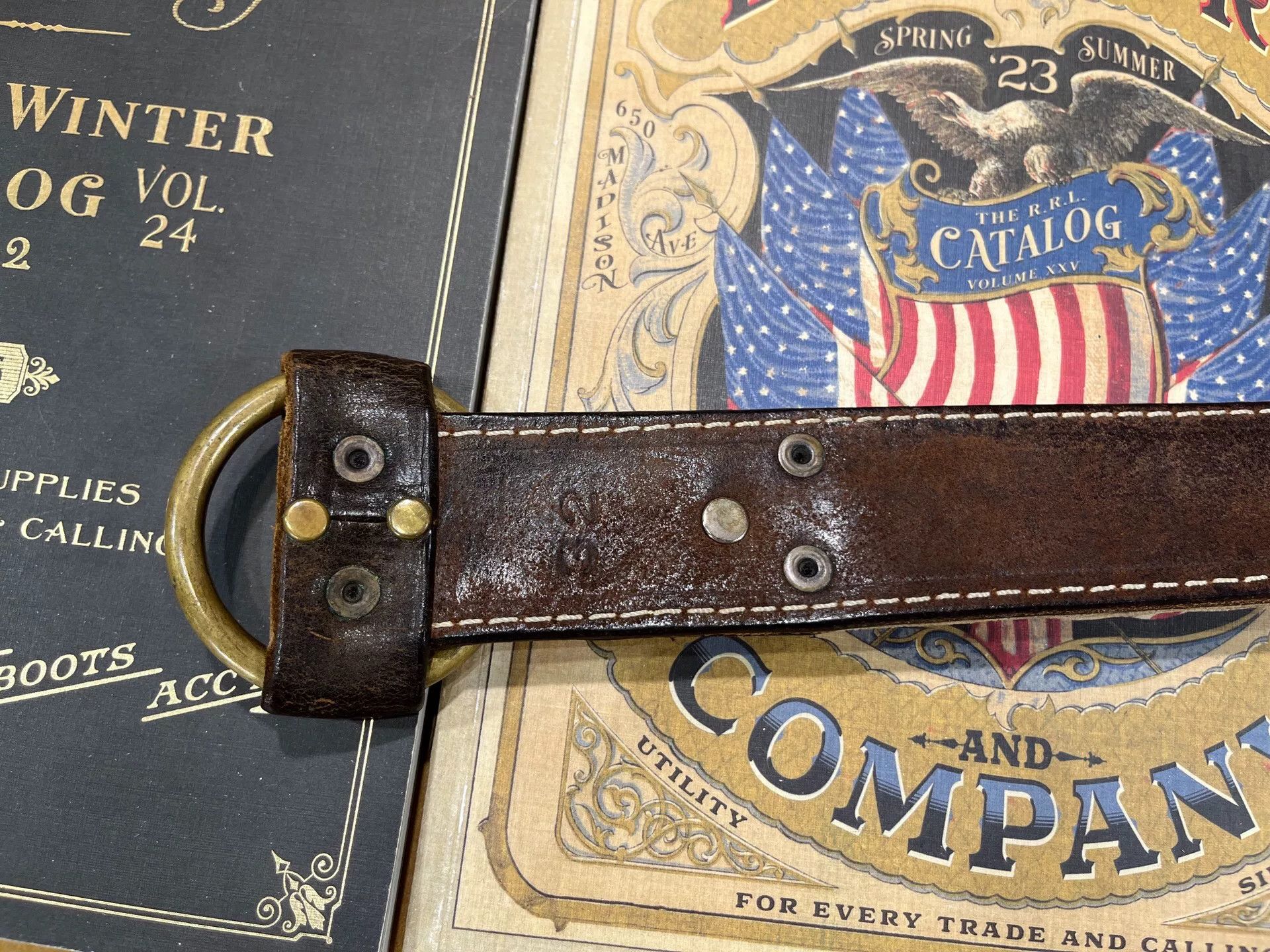 RRL Ralph Lauren rrl limited edition leather belt by ralph lauren Size ONE SIZE - 4 Thumbnail