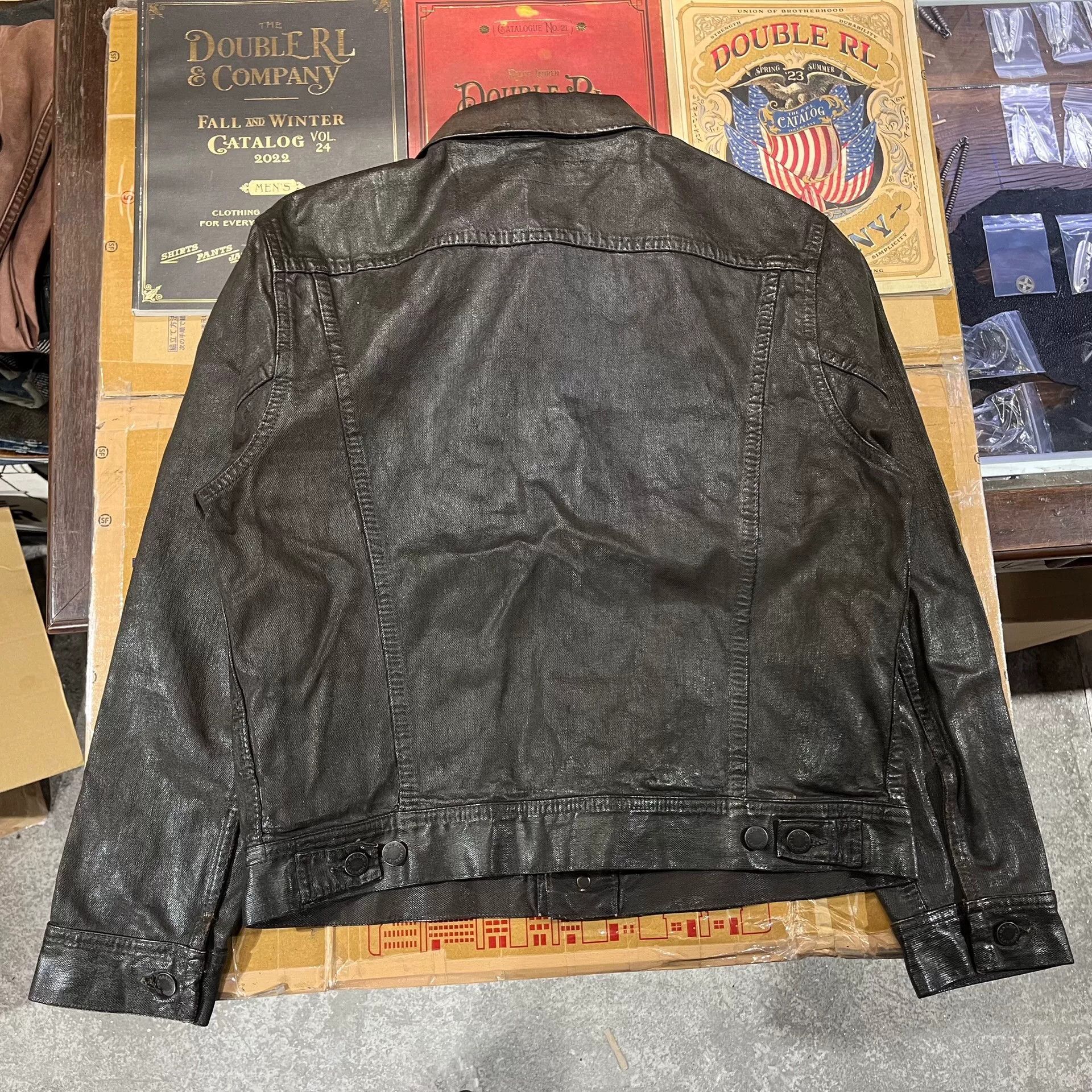 RRL Ralph Lauren black leather double rl jacket Size US M / EU 48-50 / 2 - 2 Thumbnail