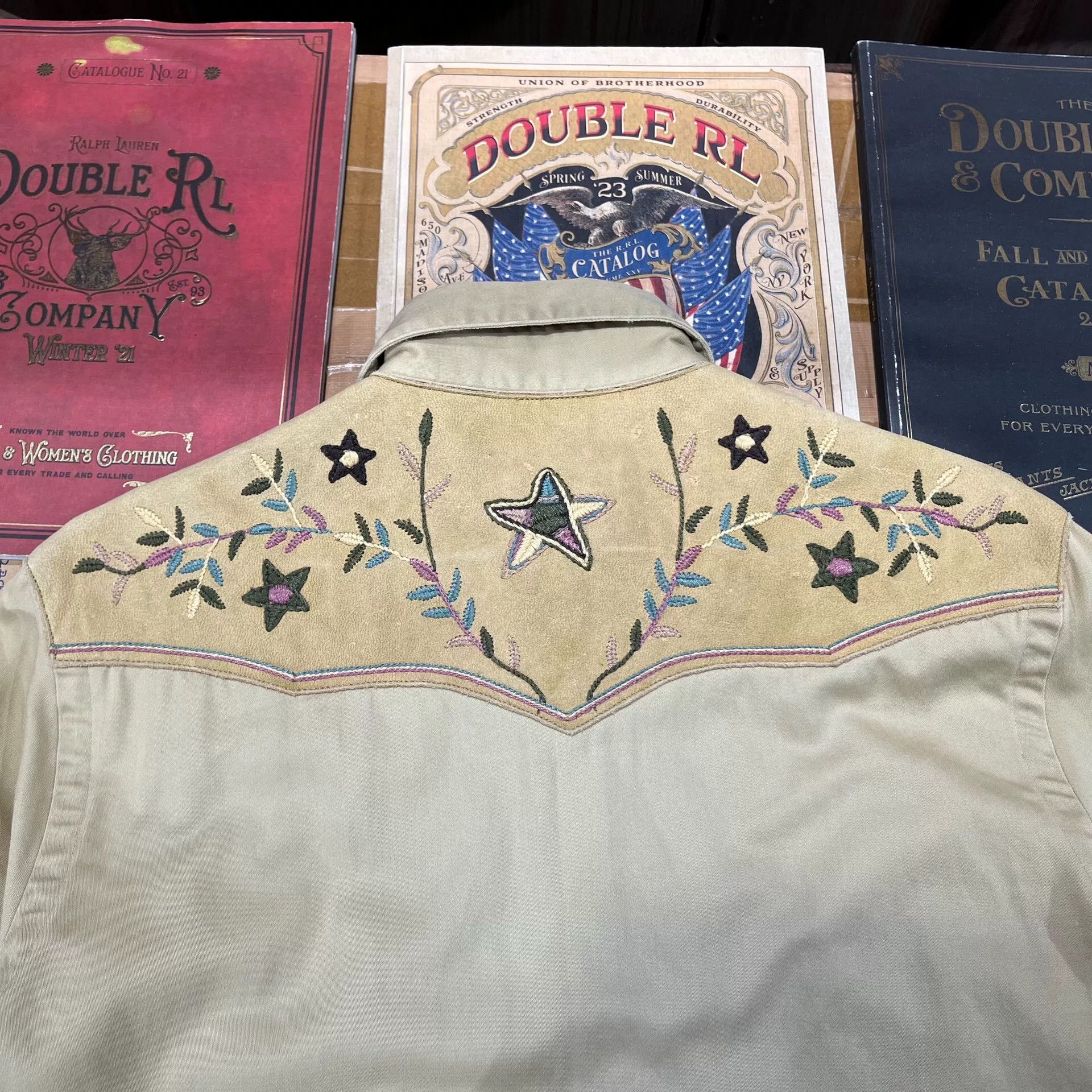 RRL Ralph Lauren embroidered tan shirt by Ralph Lauren Size US XS / EU 42 / 0 - 7 Thumbnail