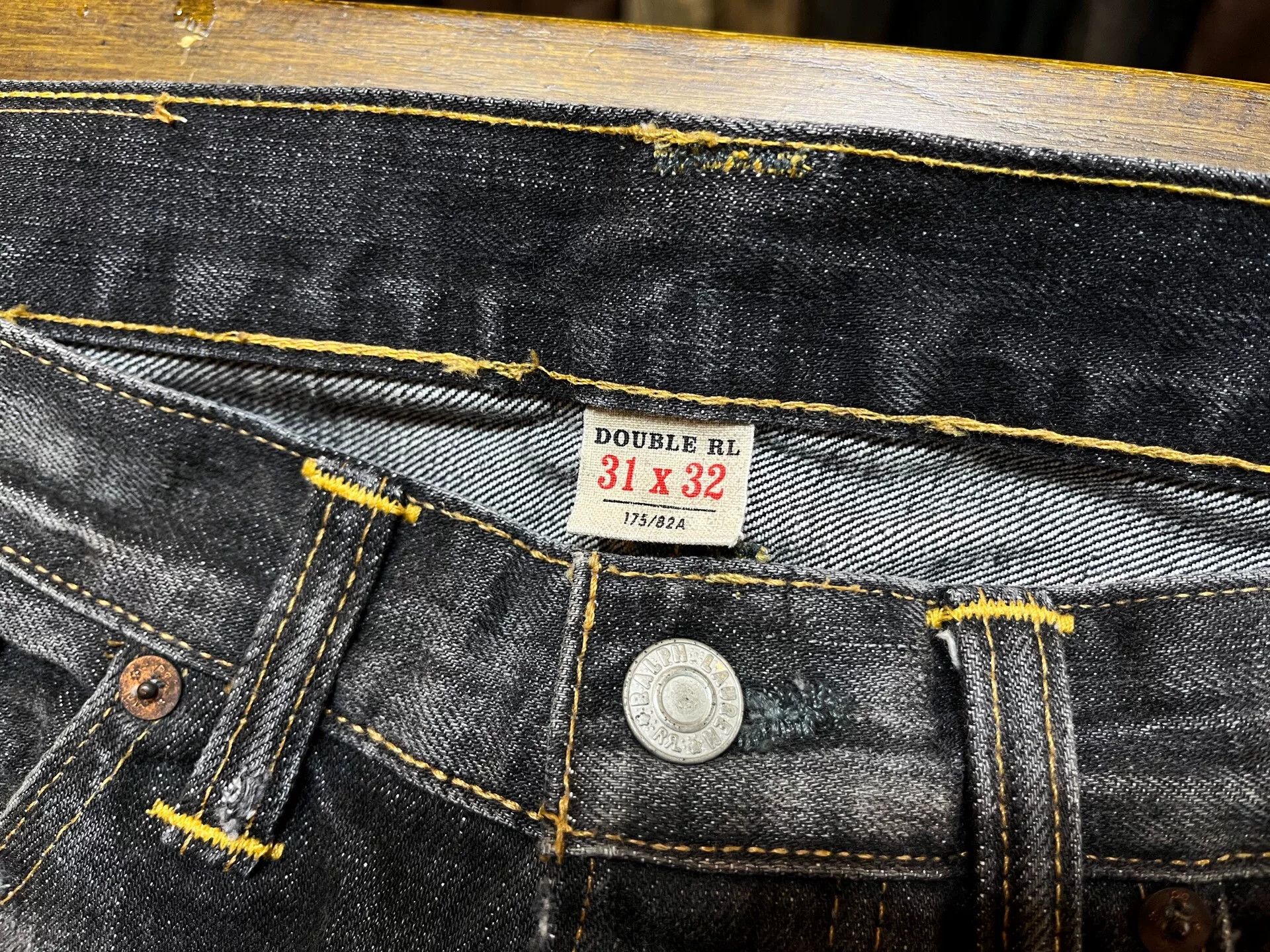RRL Ralph Lauren distressed rrl denim jeans in gray Size US 31 - 4 Thumbnail