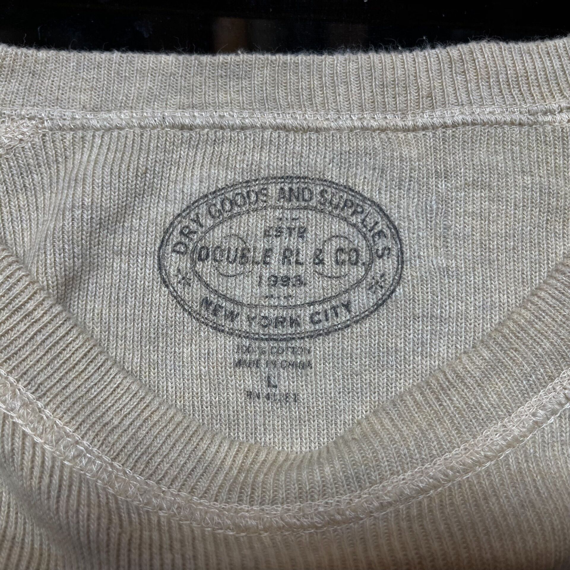 RRL Ralph Lauren beige long sleeve RRL sweatshirt Size US L / EU 52-54 / 3 - 3 Thumbnail