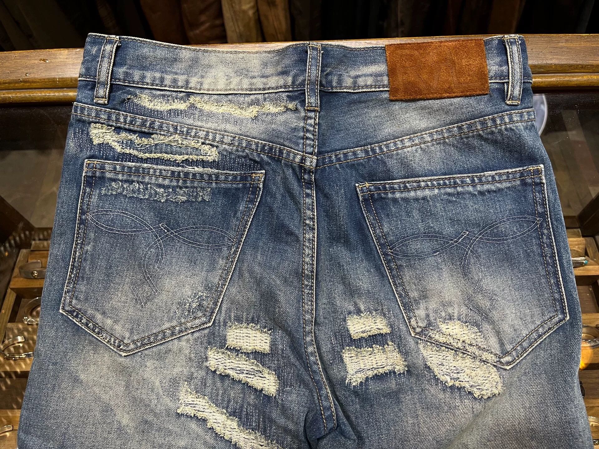 RRL Ralph Lauren distressed double RL jeans by Ralph Lauren Size US 30 / EU 46 - 9 Thumbnail