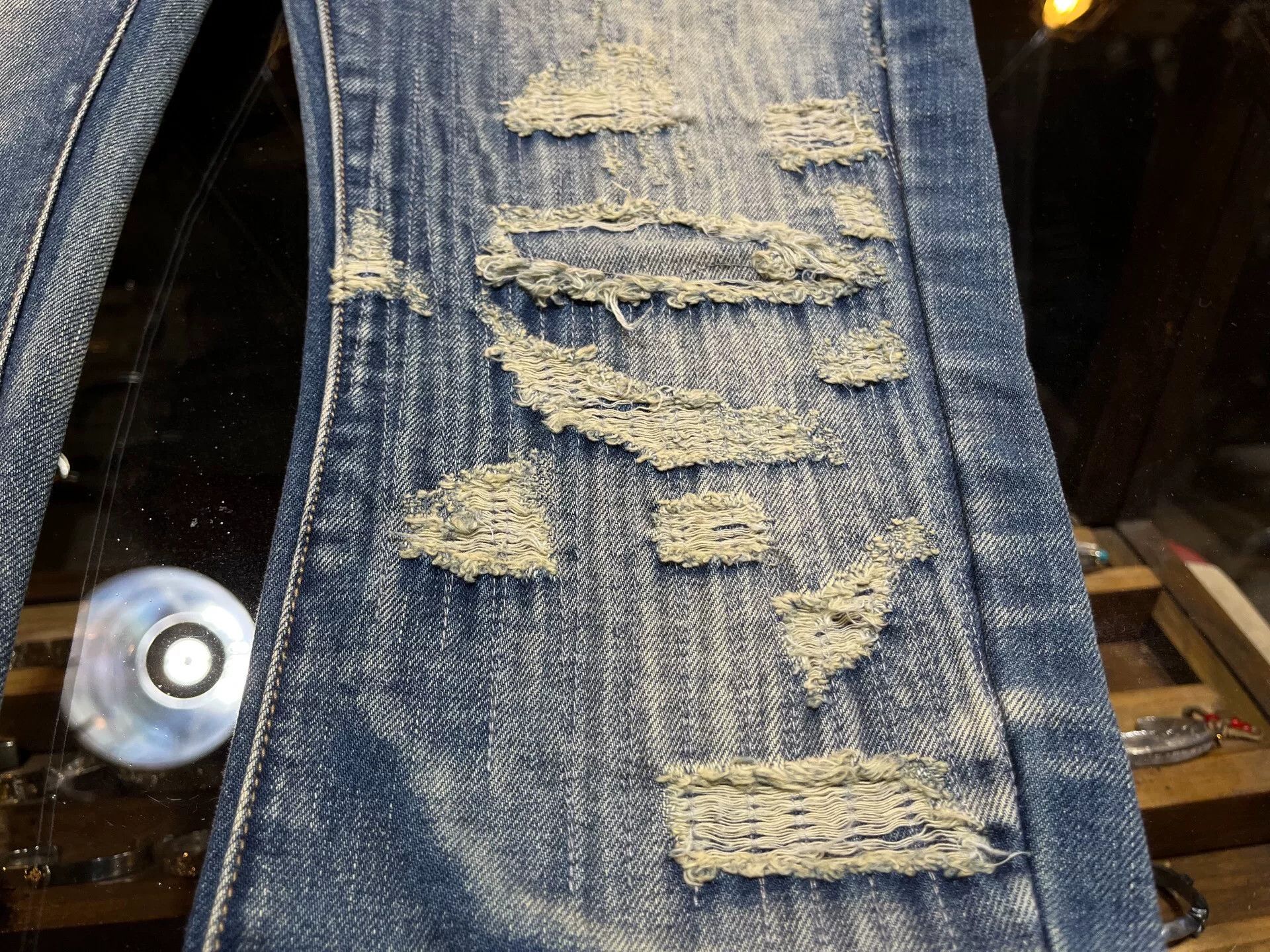 RRL Ralph Lauren distressed double RL jeans by Ralph Lauren Size US 30 / EU 46 - 7 Thumbnail
