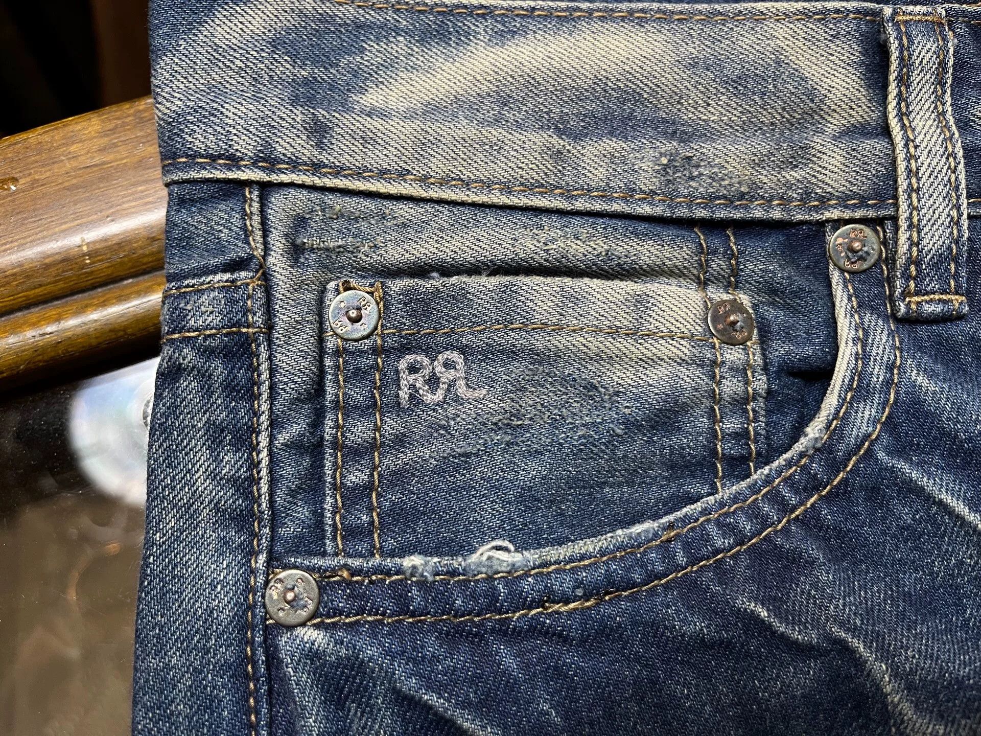 RRL Ralph Lauren distressed double RL jeans by Ralph Lauren Size US 30 / EU 46 - 4 Thumbnail