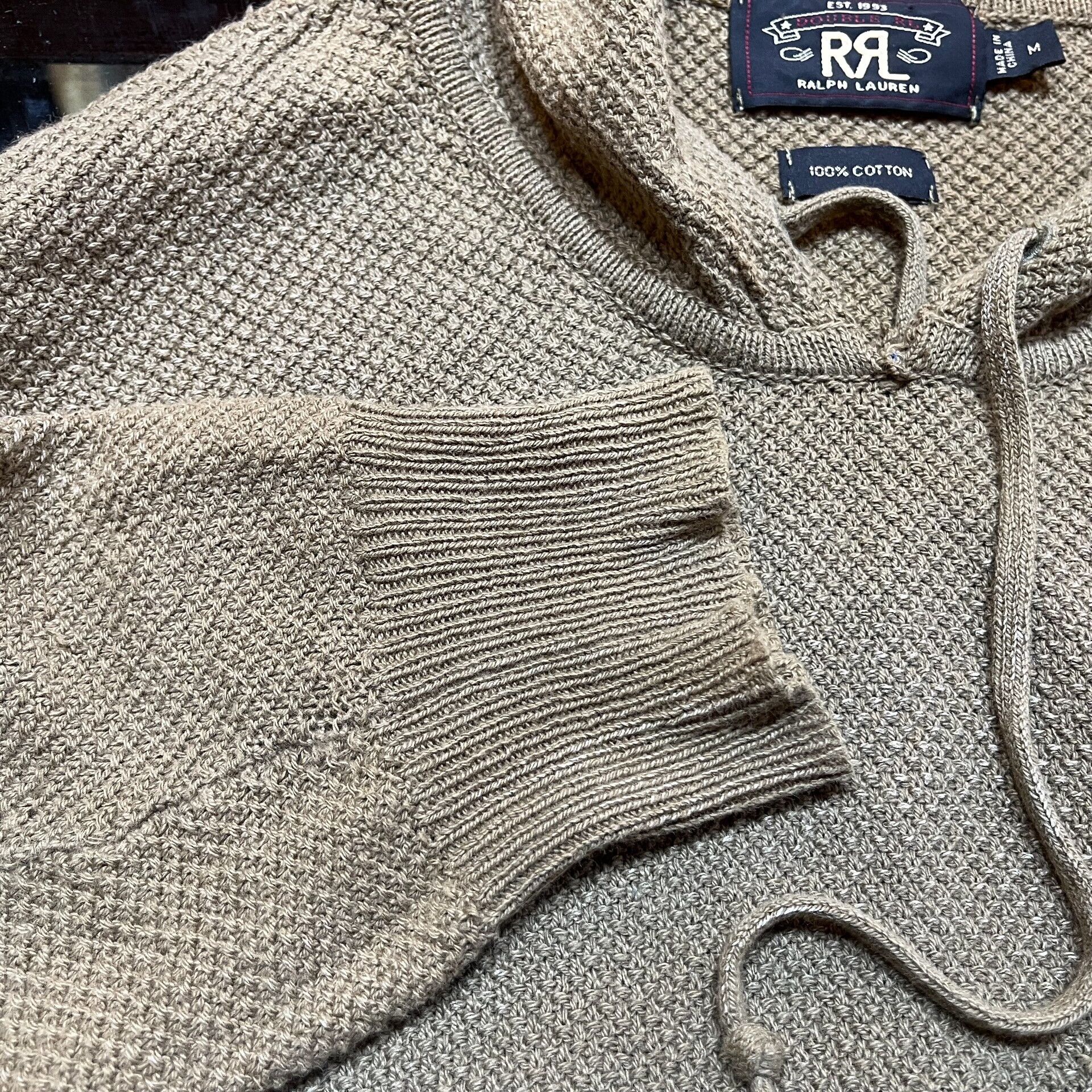 RRL Ralph Lauren rrl double rl hooded sweatshirt beige Size US M / EU 48-50 / 2 - 6 Thumbnail