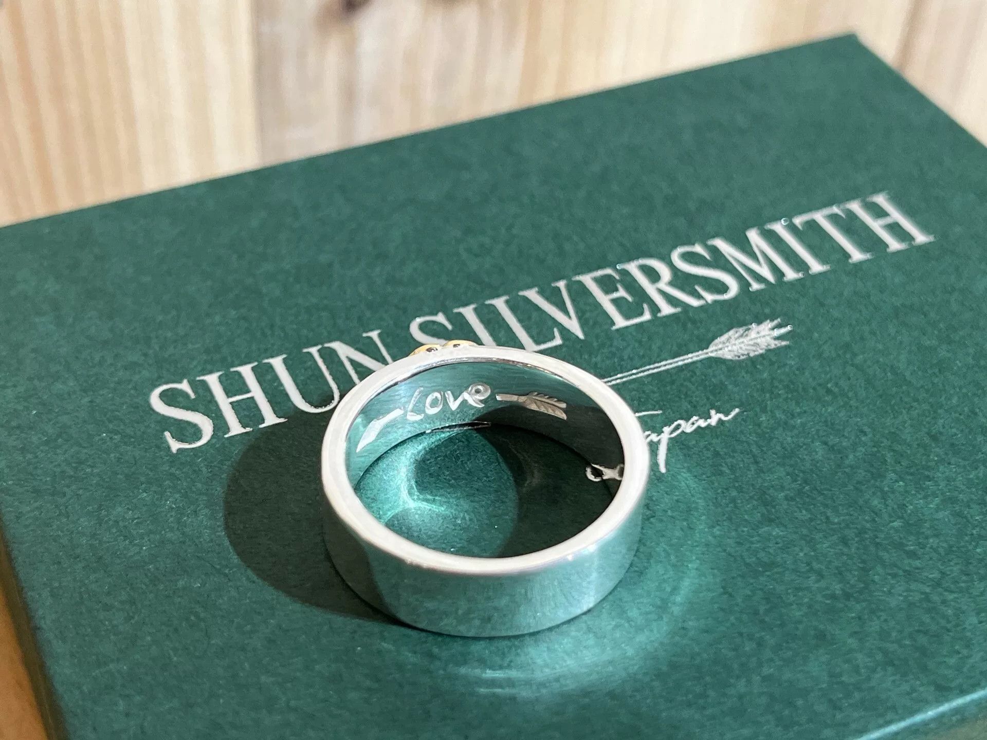 Takumi shun smith love silver ring with gold details Size ONE SIZE - 3 Thumbnail