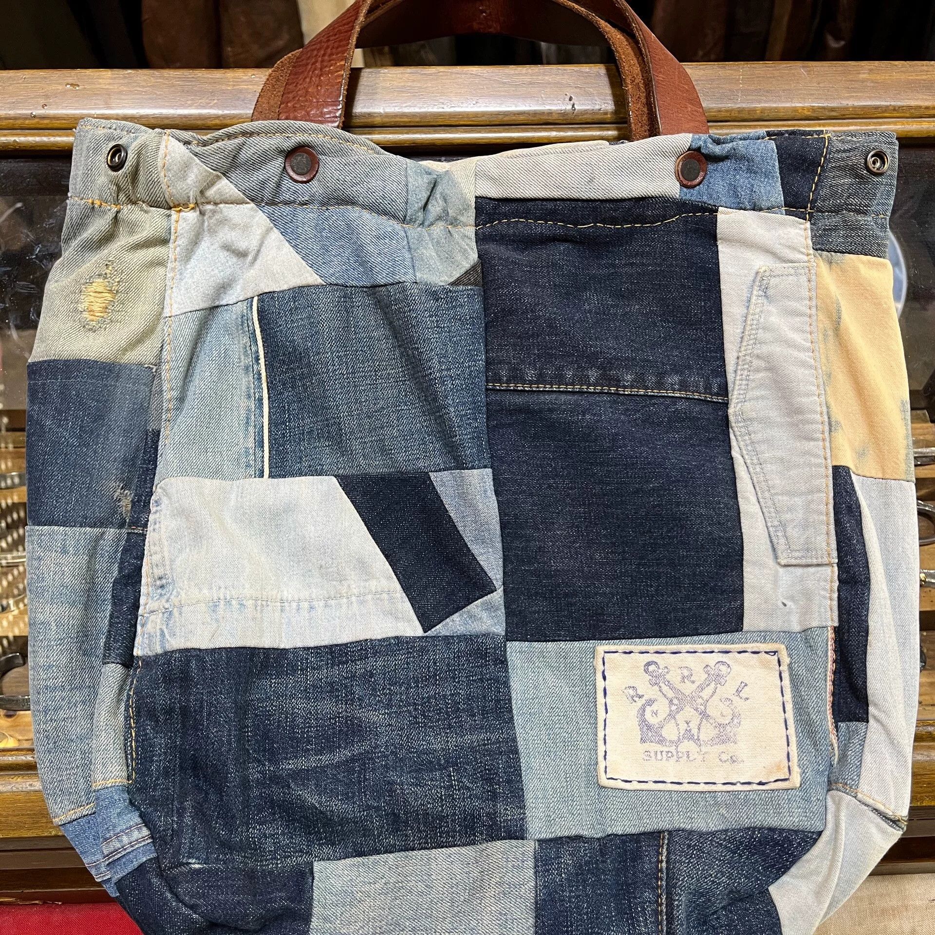 RRL Ralph Lauren patchwork denim tote shoulder bag Size ONE SIZE - 3 Thumbnail
