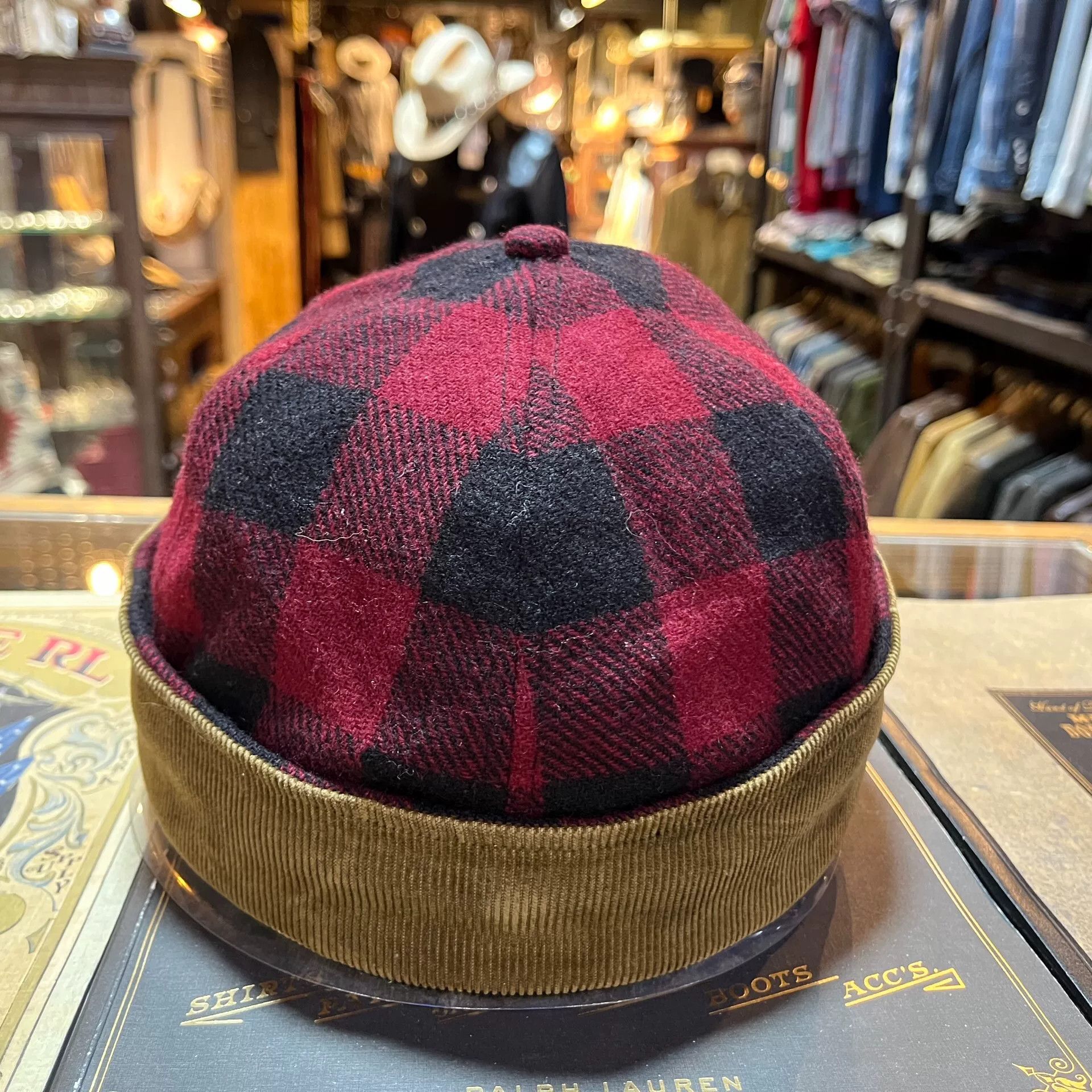 RRL Ralph Lauren red and black plaid RRL cap Size ONE SIZE - 4 Thumbnail