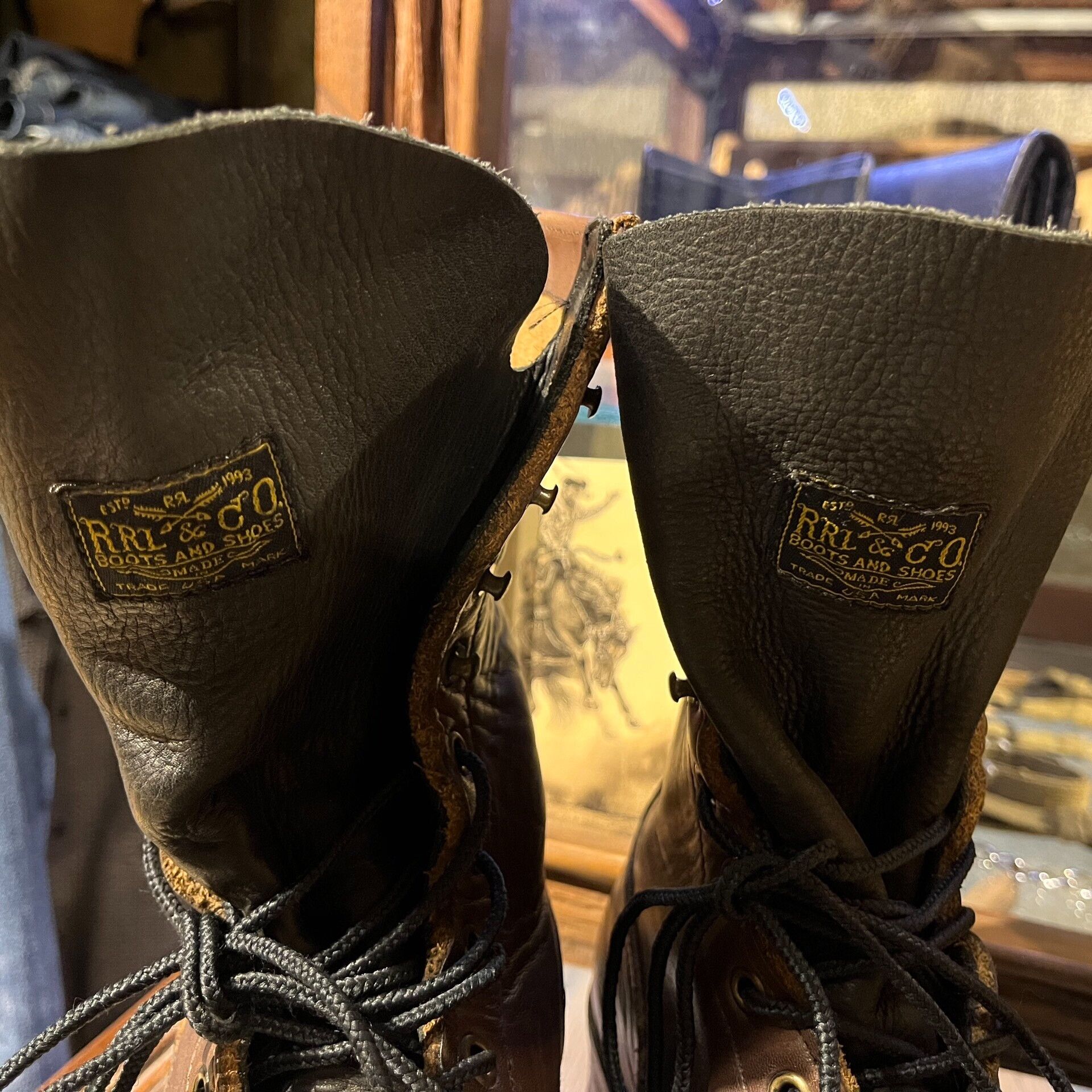 RRL Ralph Lauren vintage double rl leather work boots Size US 9 / EU 42 - 4 Thumbnail