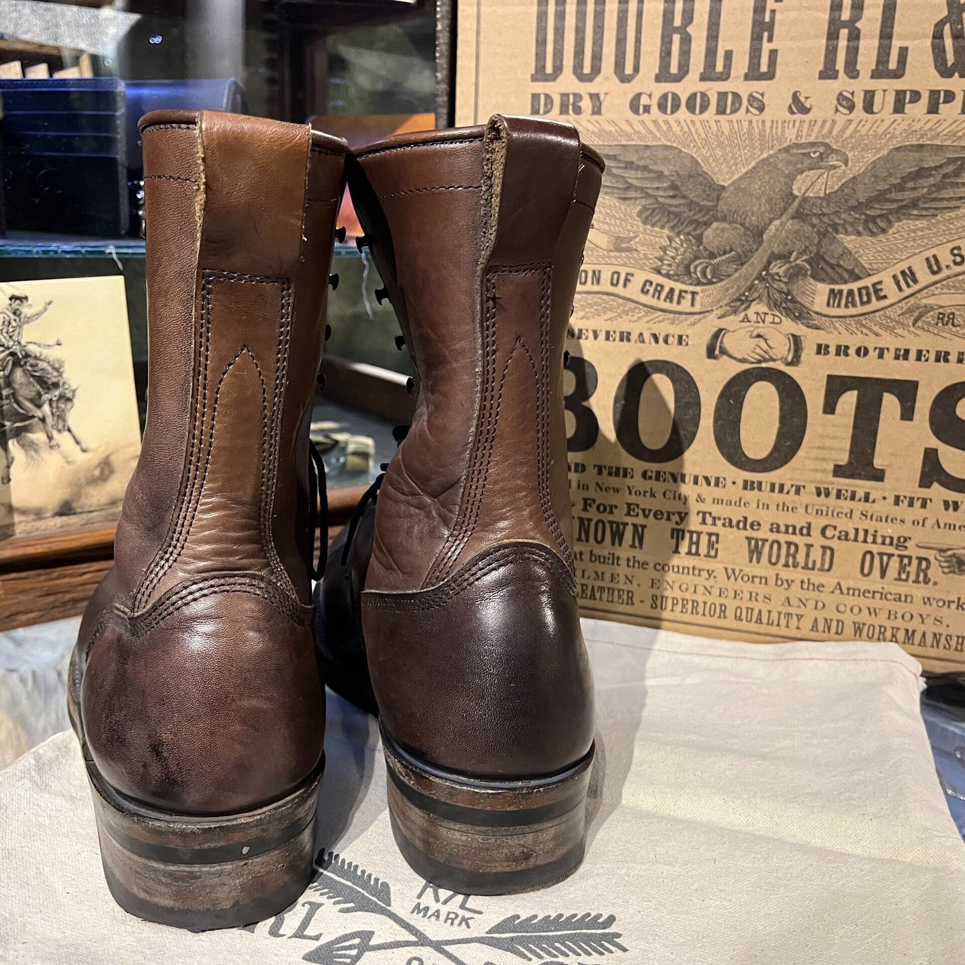 RRL Ralph Lauren vintage double rl leather work boots Size US 9 / EU 42 - 7 Thumbnail