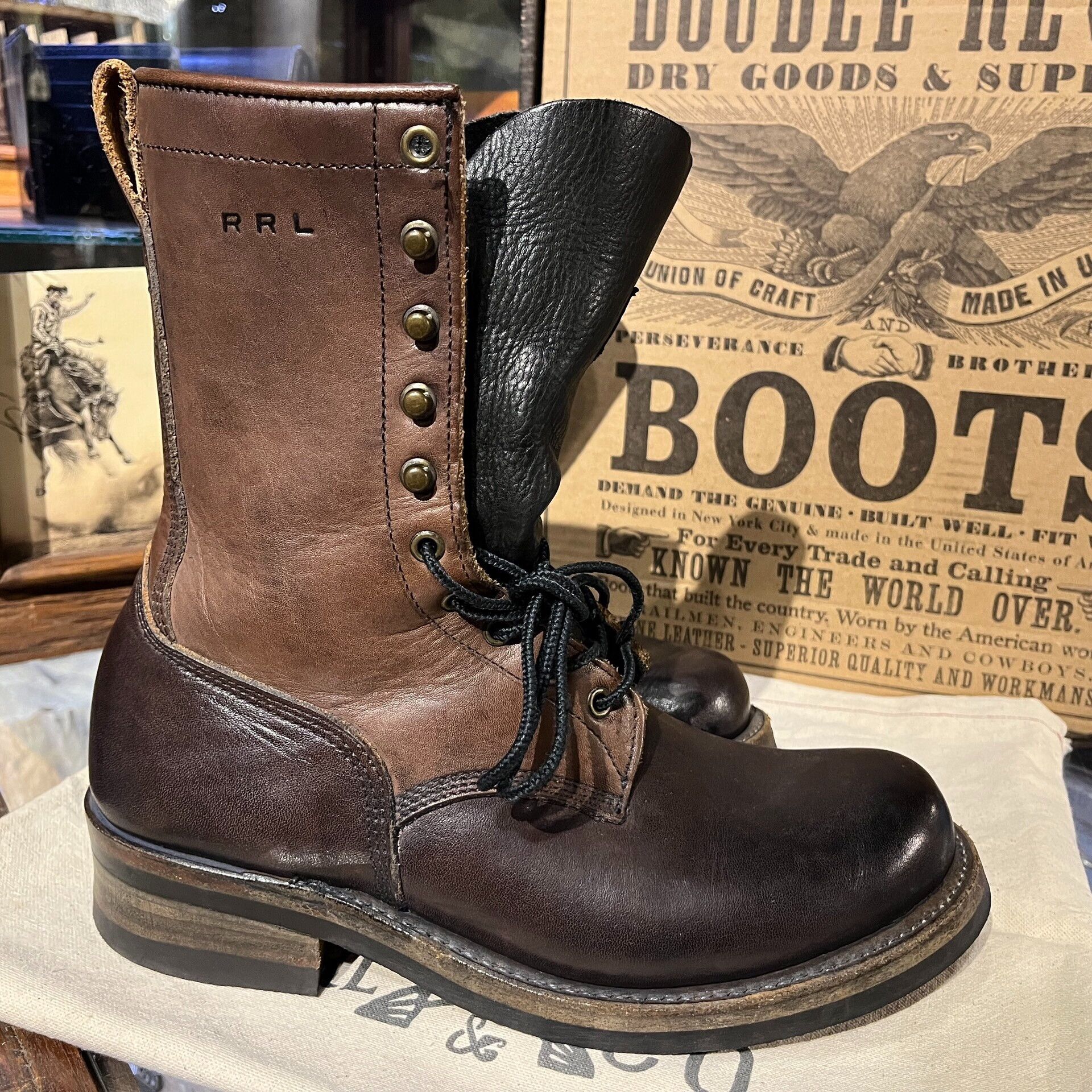 RRL Ralph Lauren vintage double rl leather work boots Size US 9 / EU 42 - 6 Thumbnail