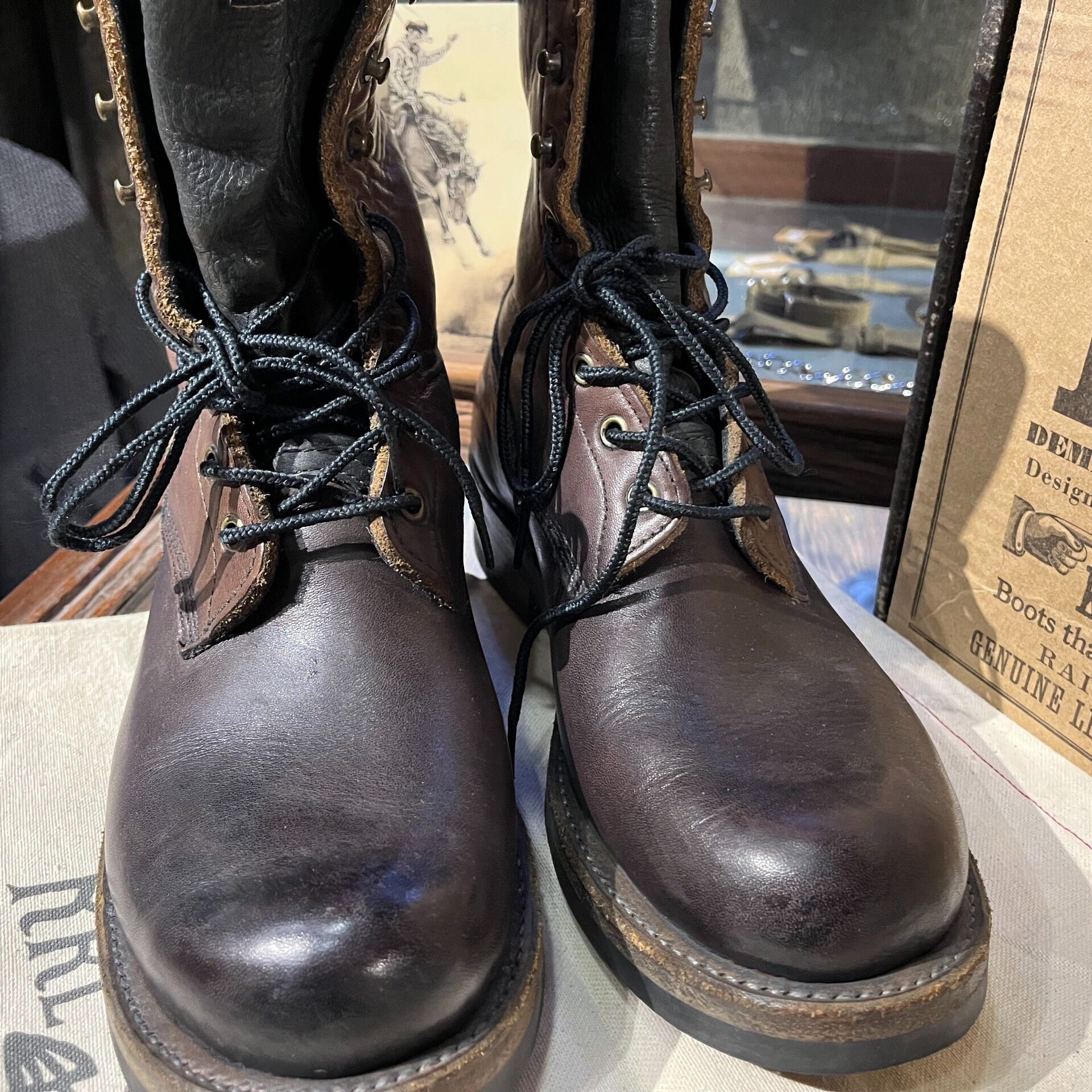 RRL Ralph Lauren vintage double rl leather work boots Size US 9 / EU 42 - 3 Thumbnail