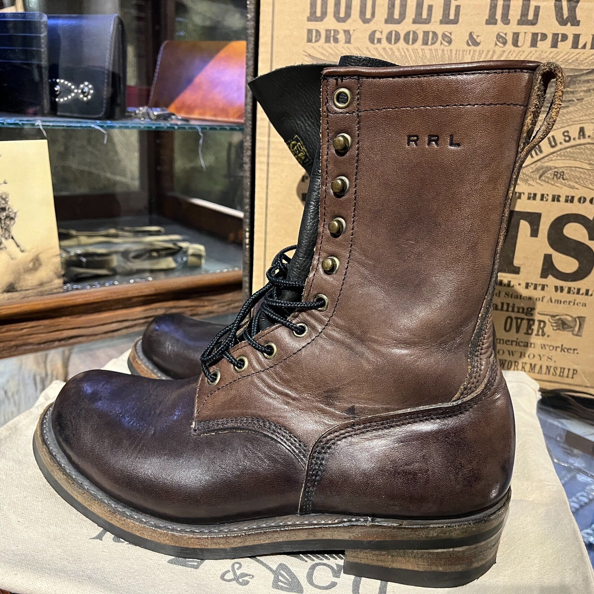 RRL Ralph Lauren vintage double rl leather work boots Size US 9 / EU 42 - 8 Thumbnail