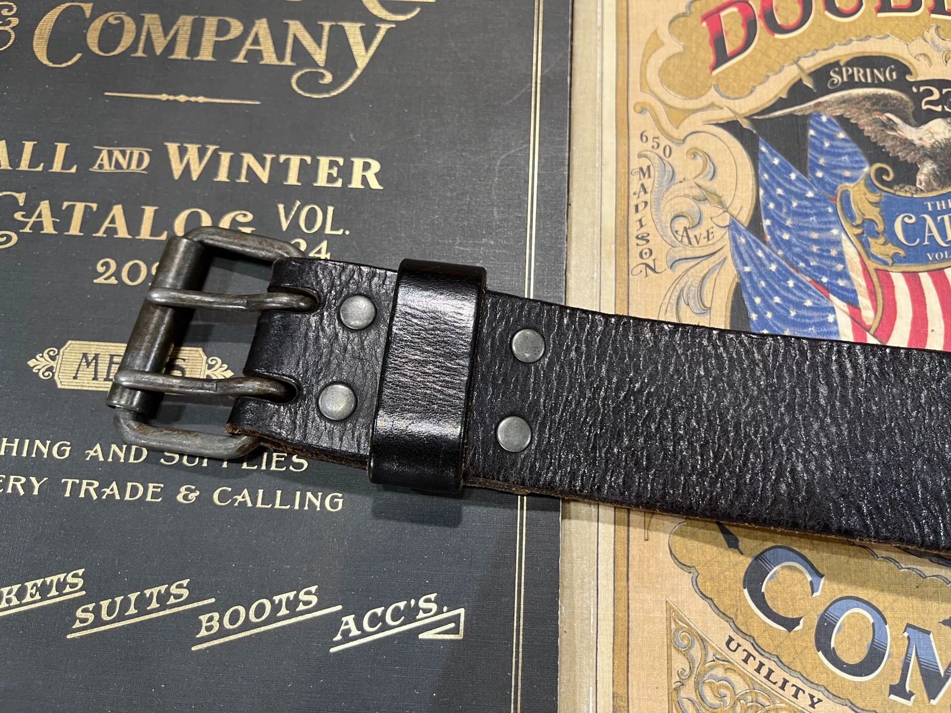 RRL Ralph Lauren black leather double rl belt Size ONE SIZE - 5 Thumbnail