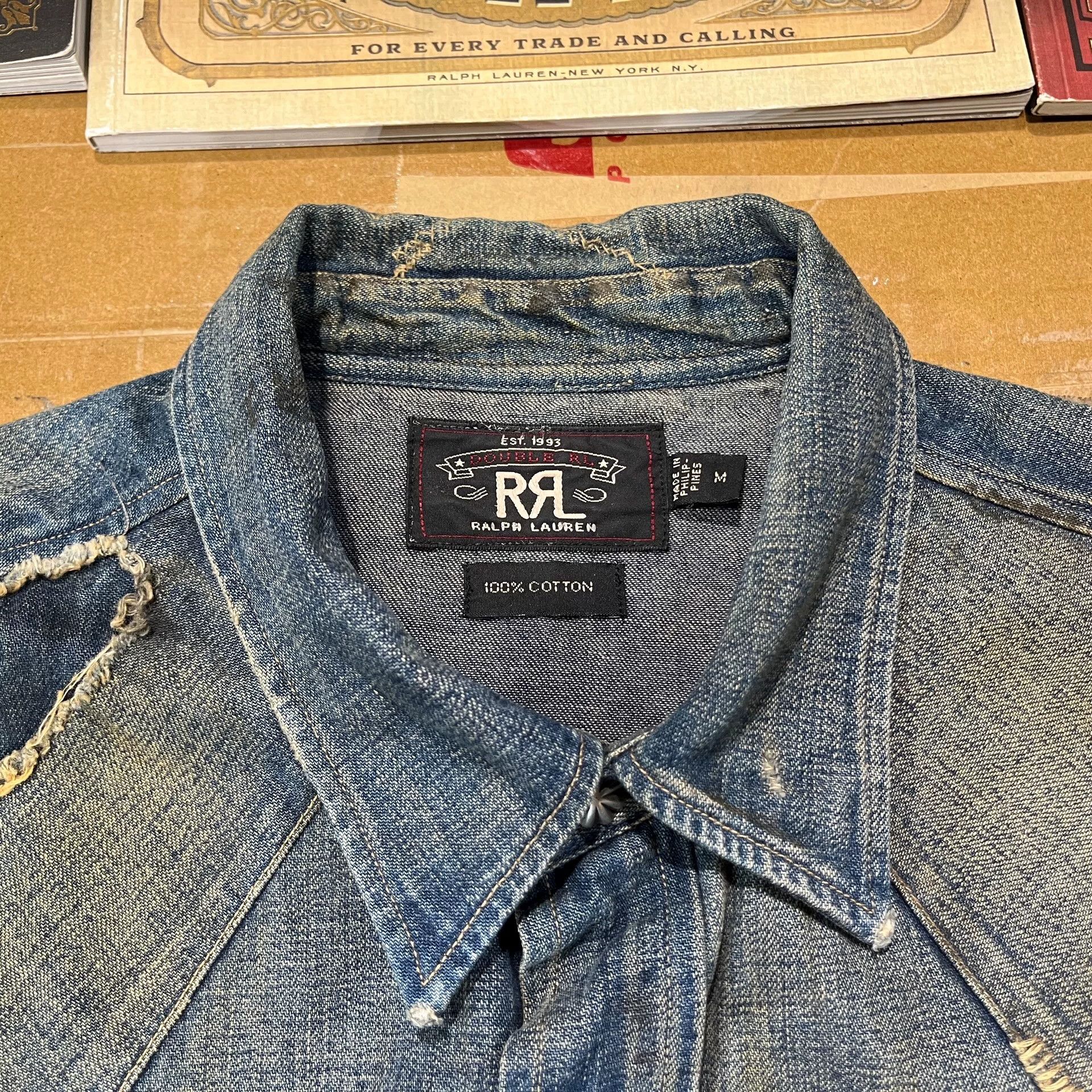 RRL Ralph Lauren vintage rrl denim shirt with patches Size US M / EU 48-50 / 2 - 4 Thumbnail
