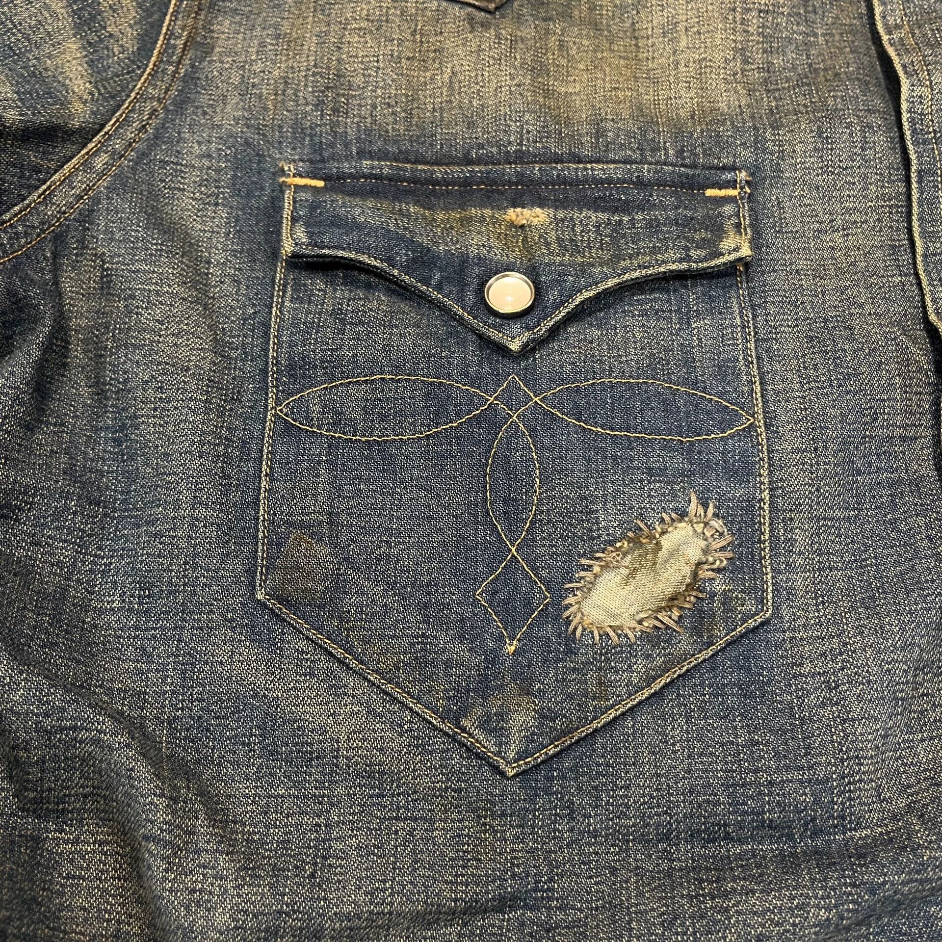 RRL Ralph Lauren vintage rrl denim shirt with patches Size US M / EU 48-50 / 2 - 5 Thumbnail