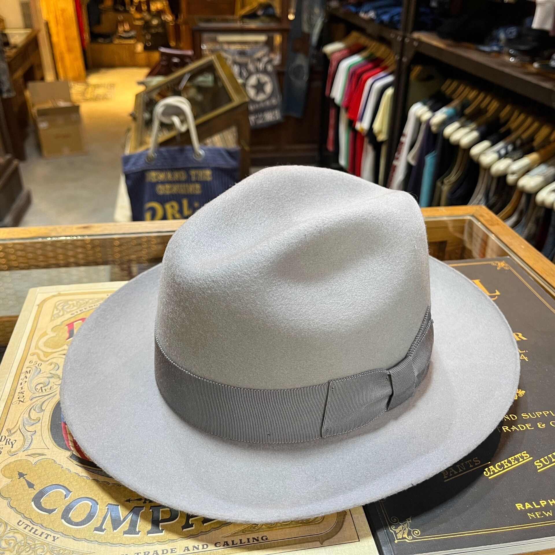 RRL Ralph Lauren gray wool felt fedora hat Size ONE SIZE - 3 Thumbnail