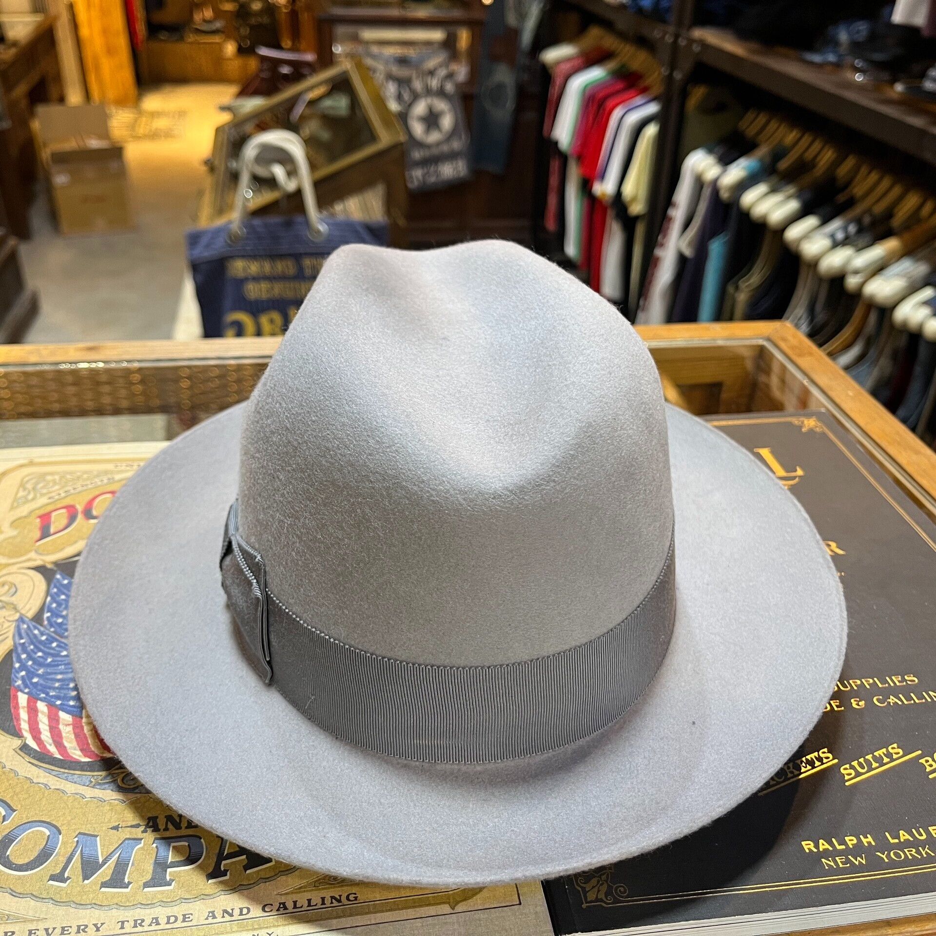 RRL Ralph Lauren gray wool felt fedora hat Size ONE SIZE - 4 Thumbnail