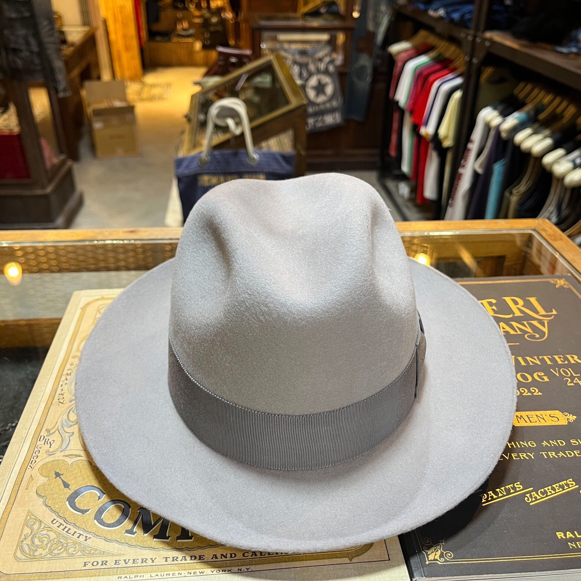 RRL Ralph Lauren gray wool felt fedora hat Size ONE SIZE - 2 Thumbnail