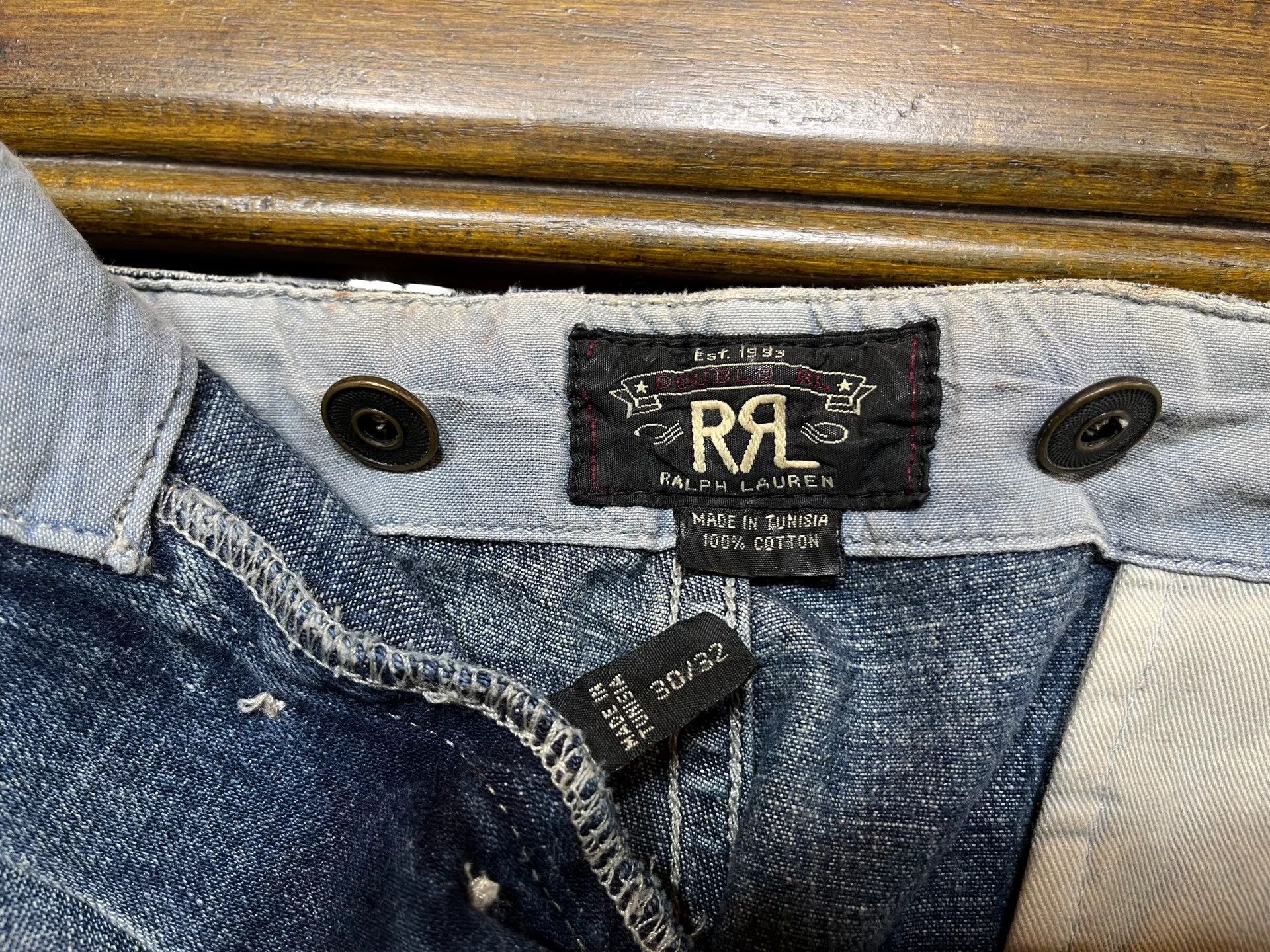 RRL Ralph Lauren vintage distressed washed denim jeans Size US 30 / EU 46 - 8 Thumbnail