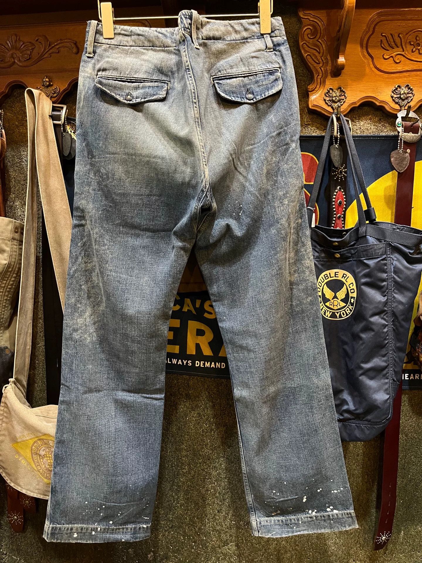 RRL Ralph Lauren vintage distressed washed denim jeans Size US 30 / EU 46 - 2 Thumbnail
