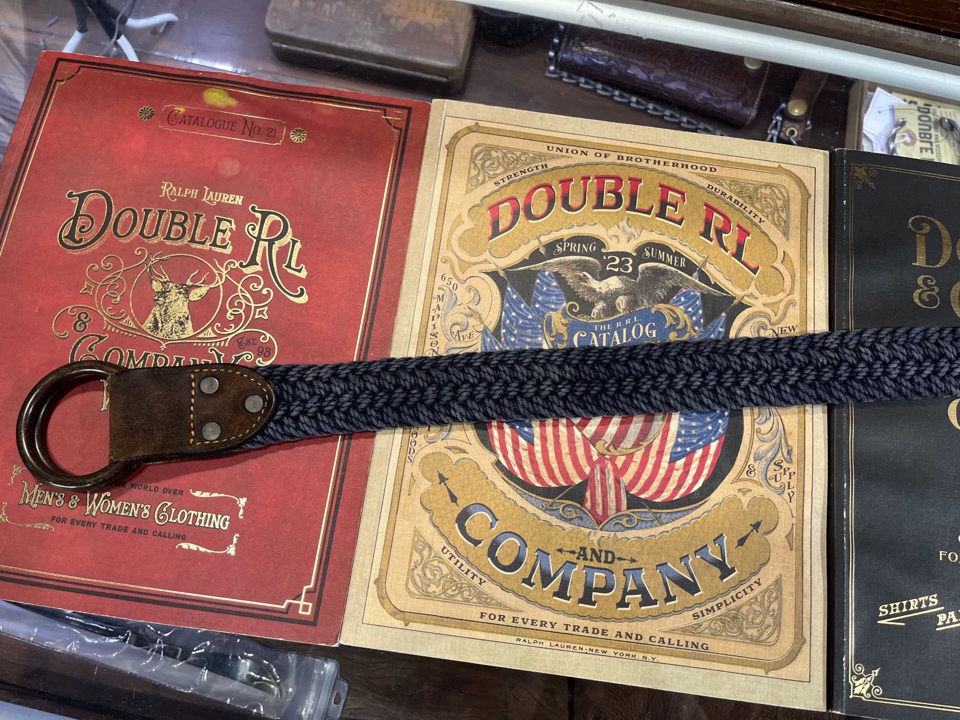 RRL Ralph Lauren woven leather belt by Ralph Lauren Size ONE SIZE - 8 Thumbnail