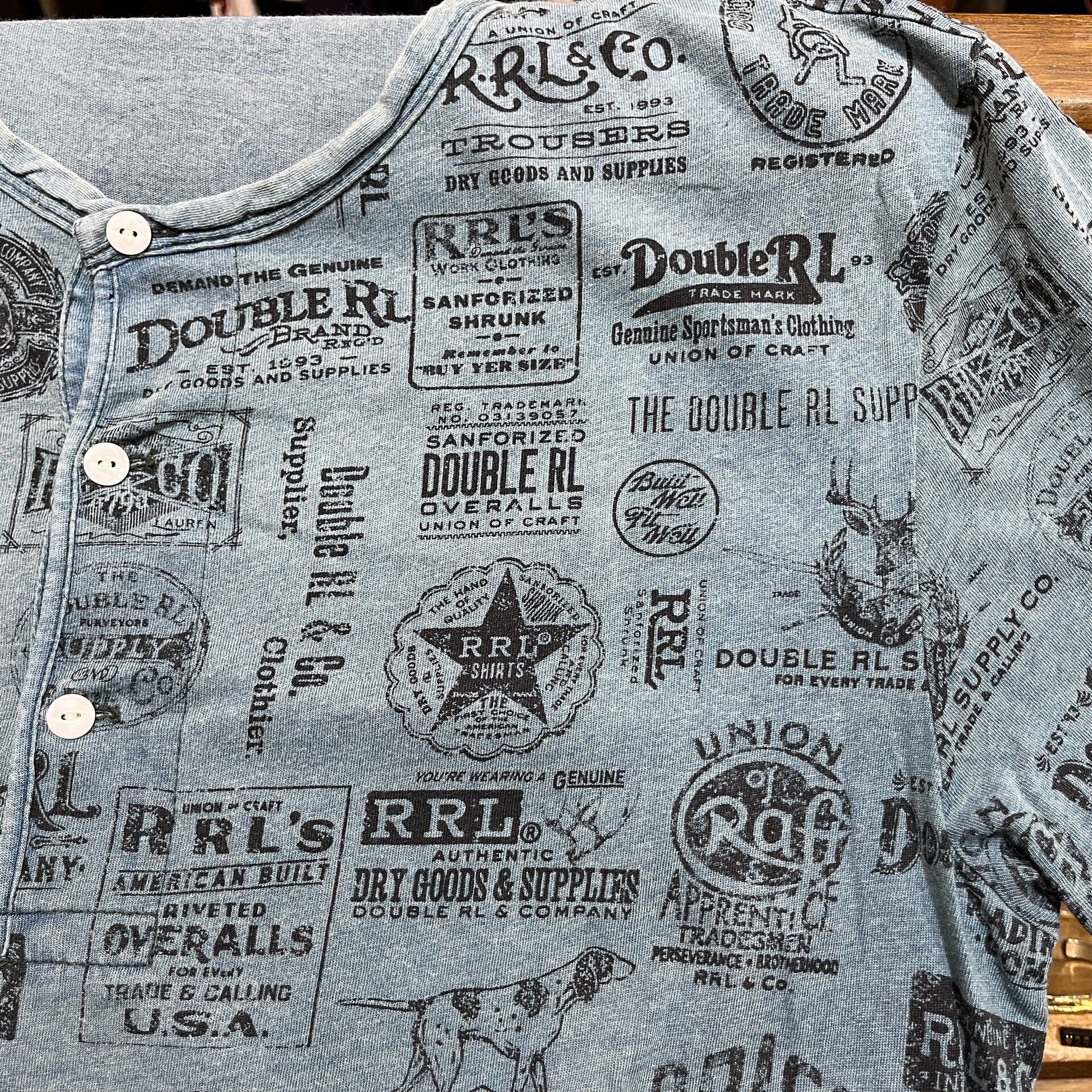 RRL Ralph Lauren rrl limited edition logo henley short sleeve t-shirt Size US M / EU 48-50 / 2 - 5 Thumbnail