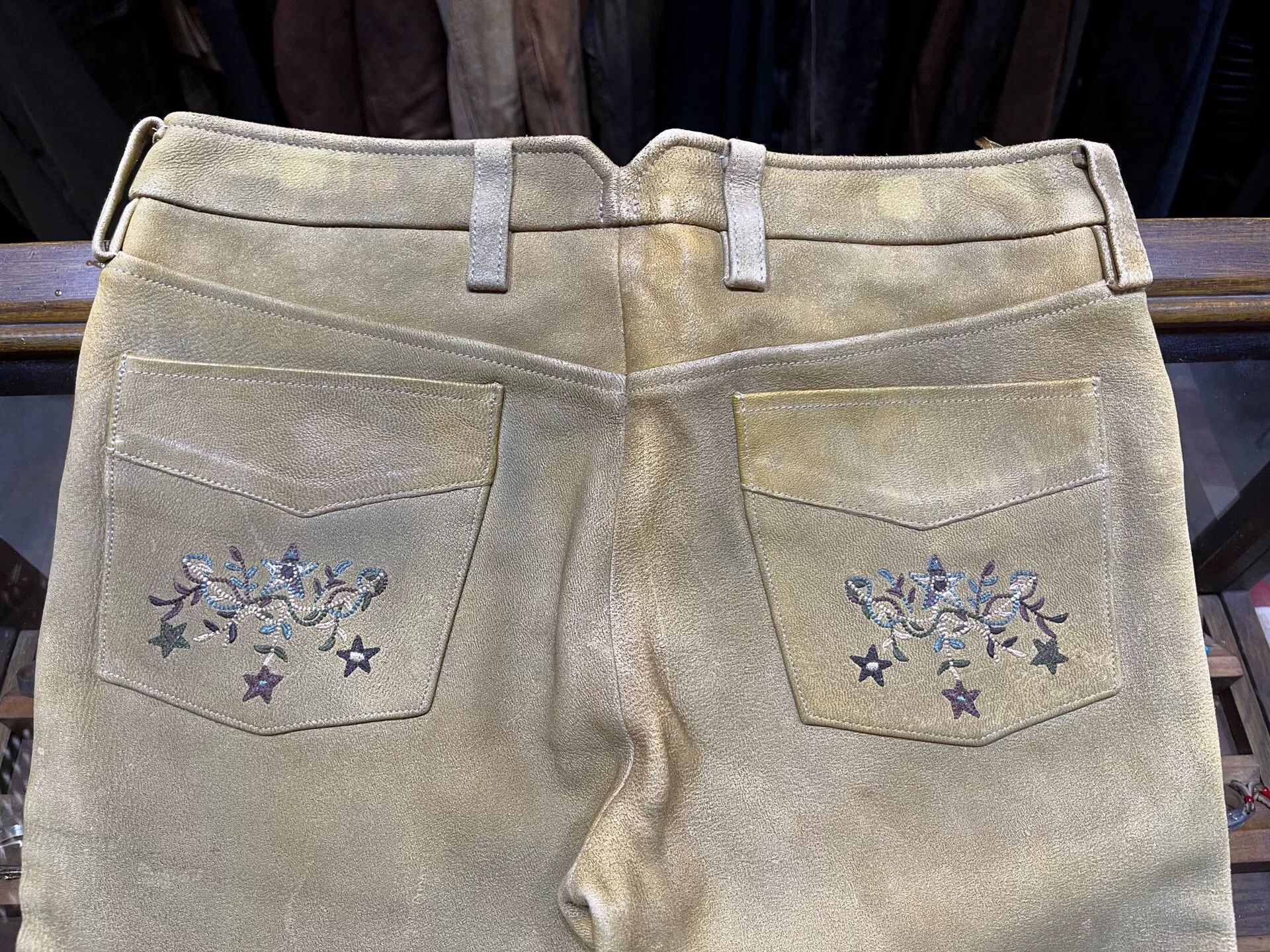 RRL Ralph Lauren western embroidered vintage leather pants Size US 34 / EU 50 - 8 Thumbnail
