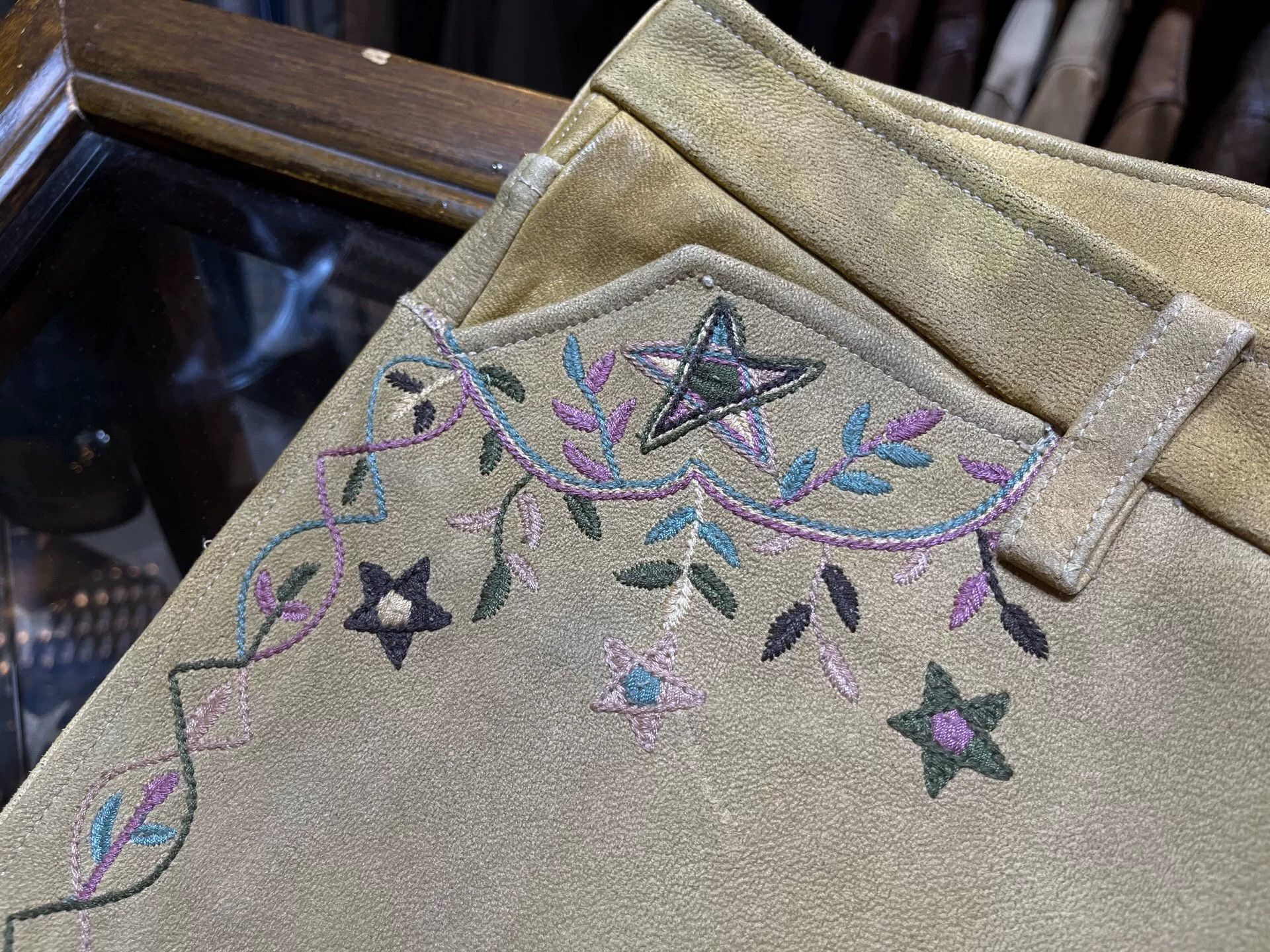 RRL Ralph Lauren western embroidered vintage leather pants Size US 34 / EU 50 - 5 Thumbnail