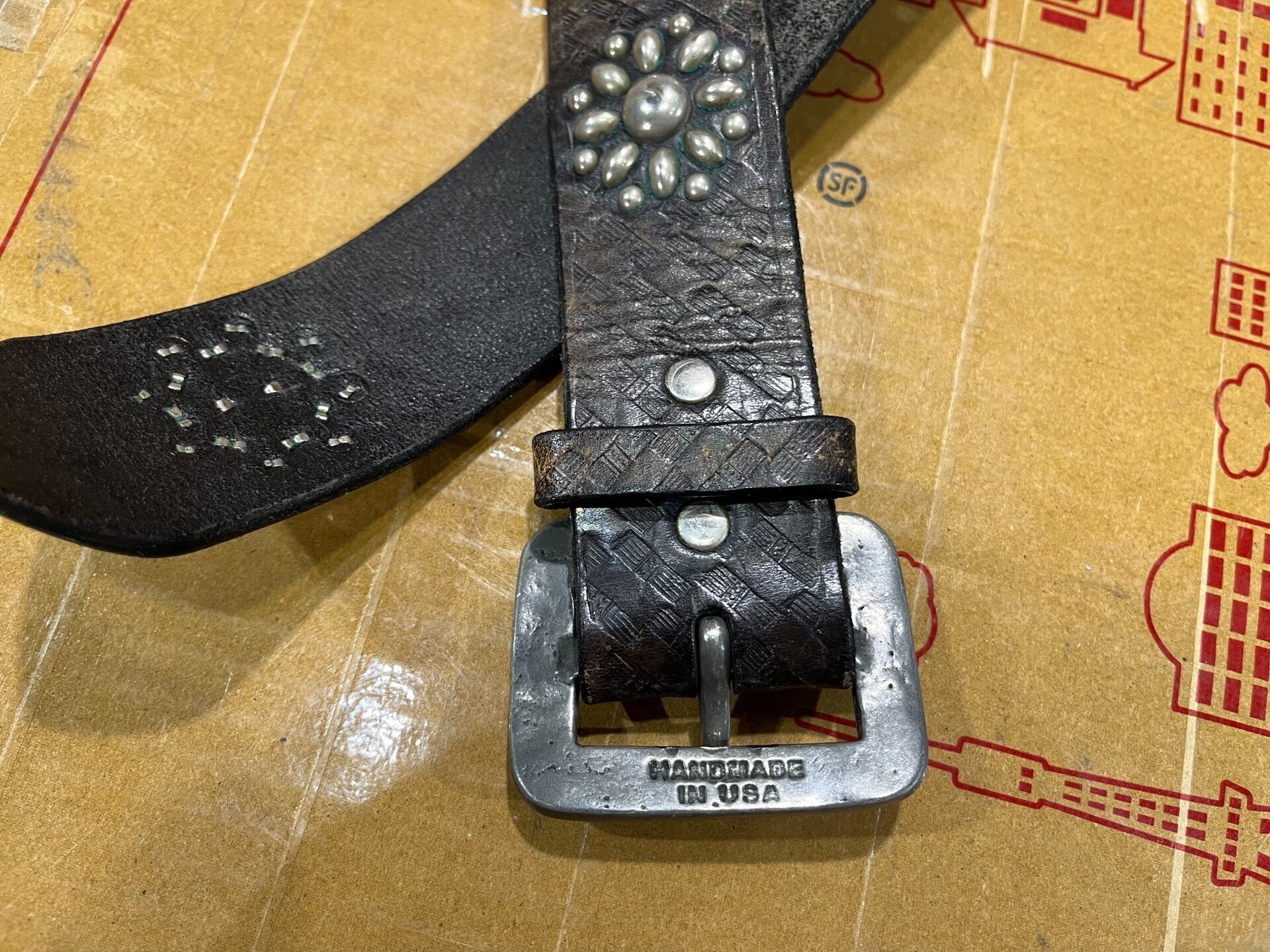 RRL Ralph Lauren rrl studded leather belt by ralph lauren Size ONE SIZE - 3 Thumbnail