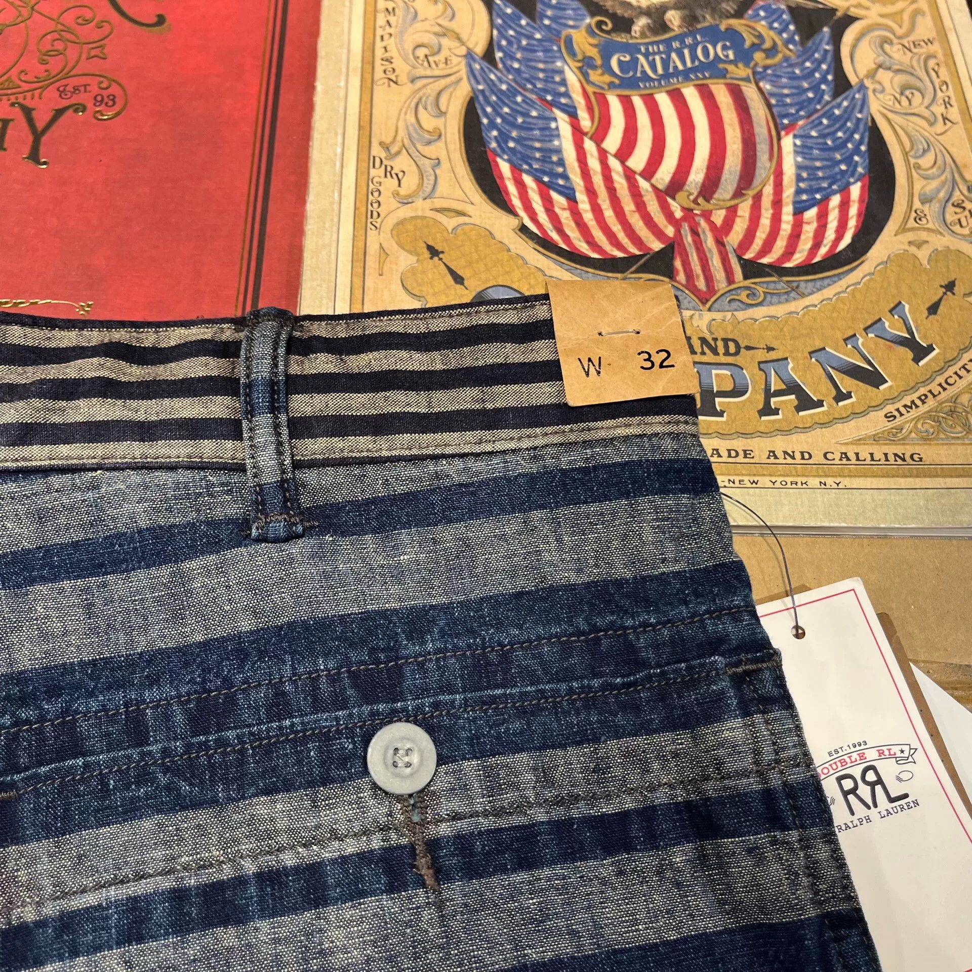 RRL Ralph Lauren RRL Indigo Striped Shorts for Summer Size US 32 / EU 48 - 6 Thumbnail