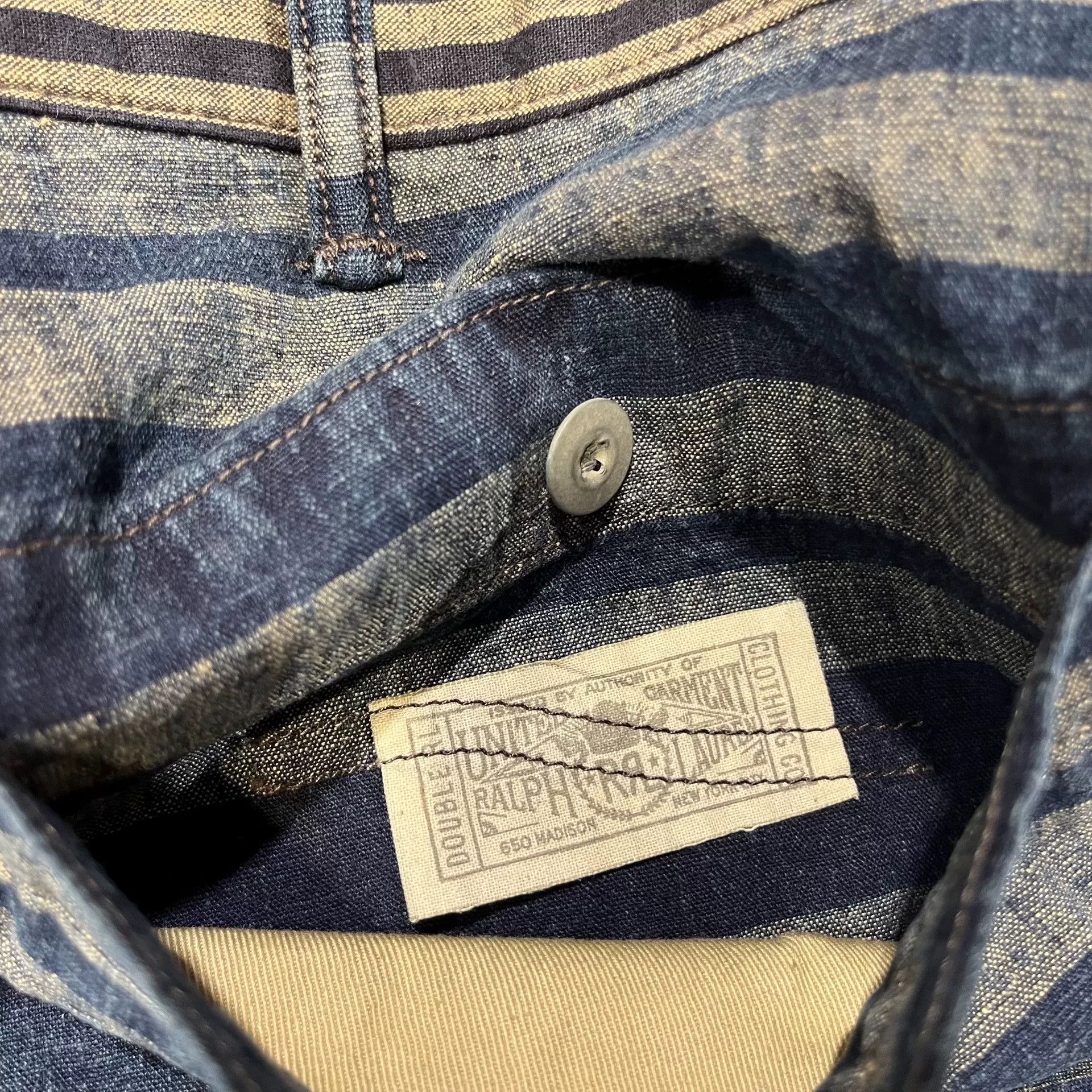 RRL Ralph Lauren RRL Indigo Striped Shorts for Summer Size US 32 / EU 48 - 4 Thumbnail