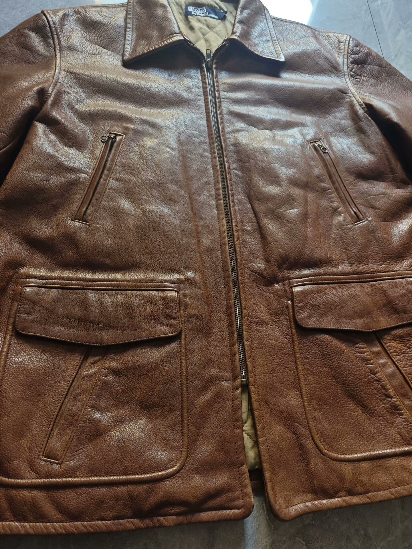 Polo Ralph Lauren vintage ralph lauren leather hunting jacket Size US L / EU 52-54 / 3 - 5 Thumbnail