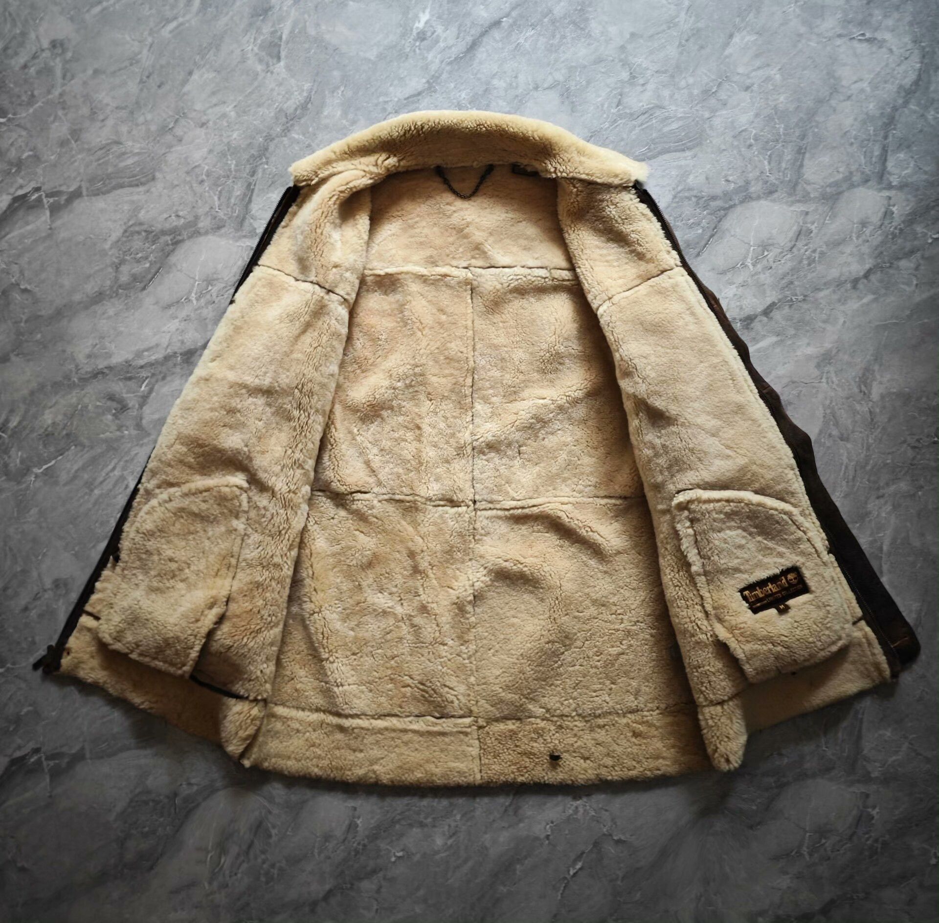 Timberland long leather shearling coat for winter Size US M / EU 48-50 / 2 - 6 Thumbnail