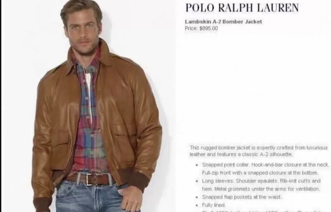 Polo Ralph Lauren polo ralph lauren lambskin a-2 jacket Size US XL / EU 56 / 4 - 7 Thumbnail