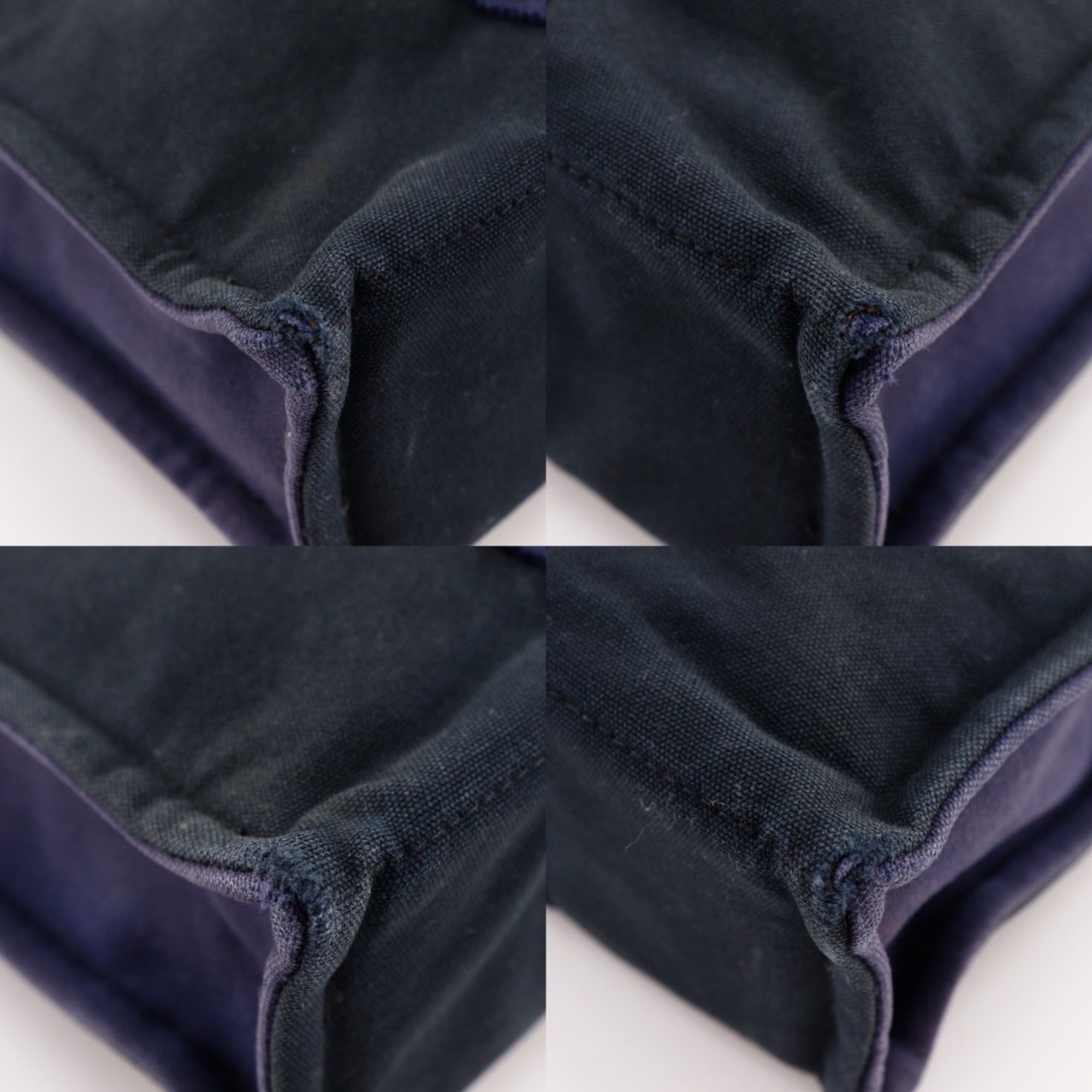 Hermes Hermes SackFourre Tout PM Handbag Cotton Canvas Black/Navy A5 Snap Button Unisex Size ONE SIZE - 4 Thumbnail