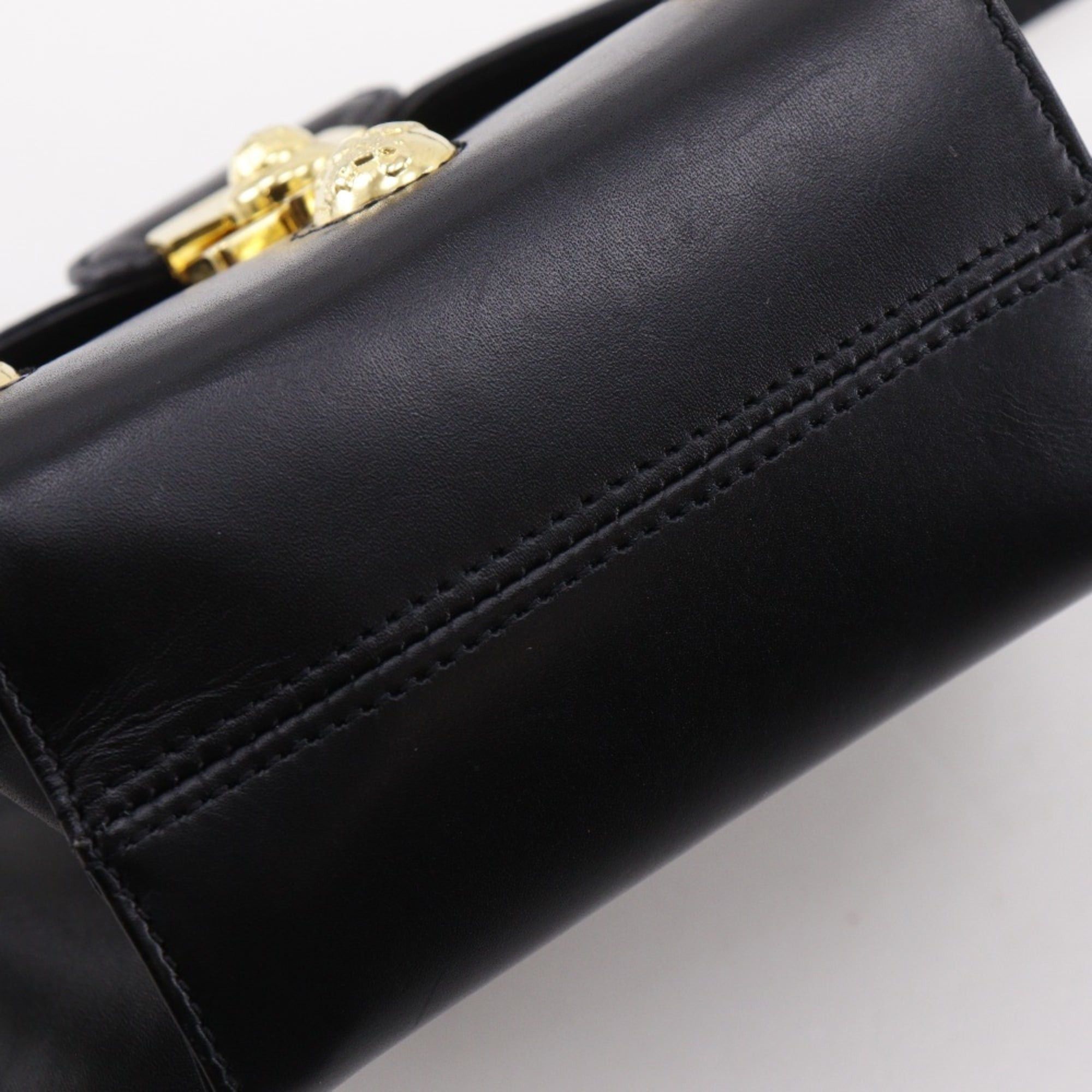 Salvatore Ferragamo Salvatore Ferragamo Pochette Shoulder Bag 2WAY Clutch DQ-21 5640 Leather Black 2Way Flap Women's Size ONE SIZE - 10 Thumbnail